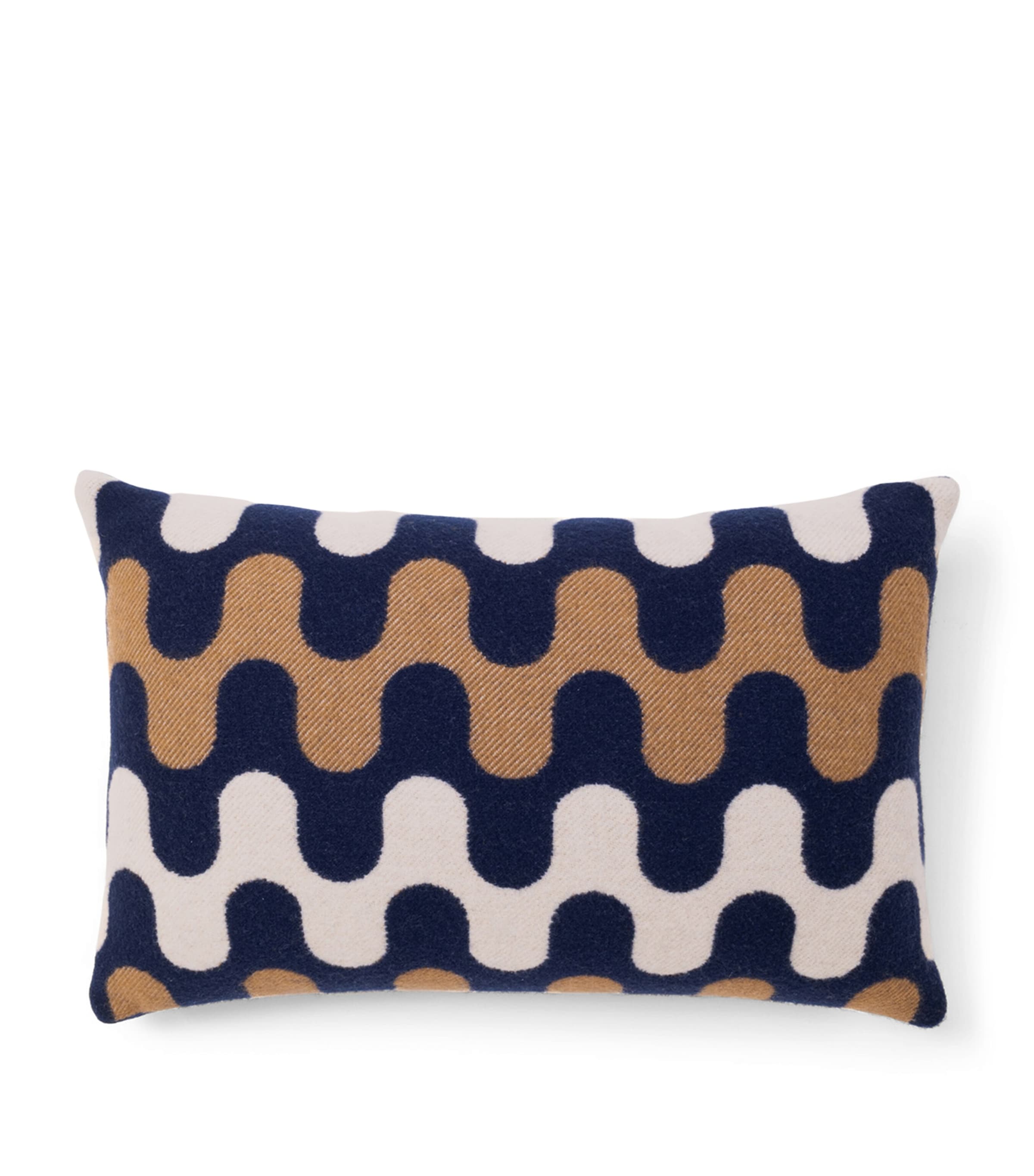 Wool Modernism 001 Cushion (40cm x 60cm) 8E29 - BLUE/TAN Image 2