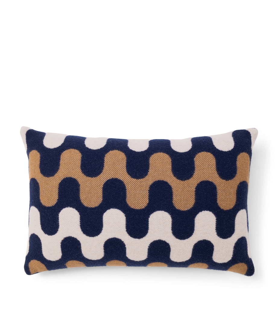 Wool Modernism 001 Cushion (40cm x 60cm) 8E29 - BLUE/TAN Image 2