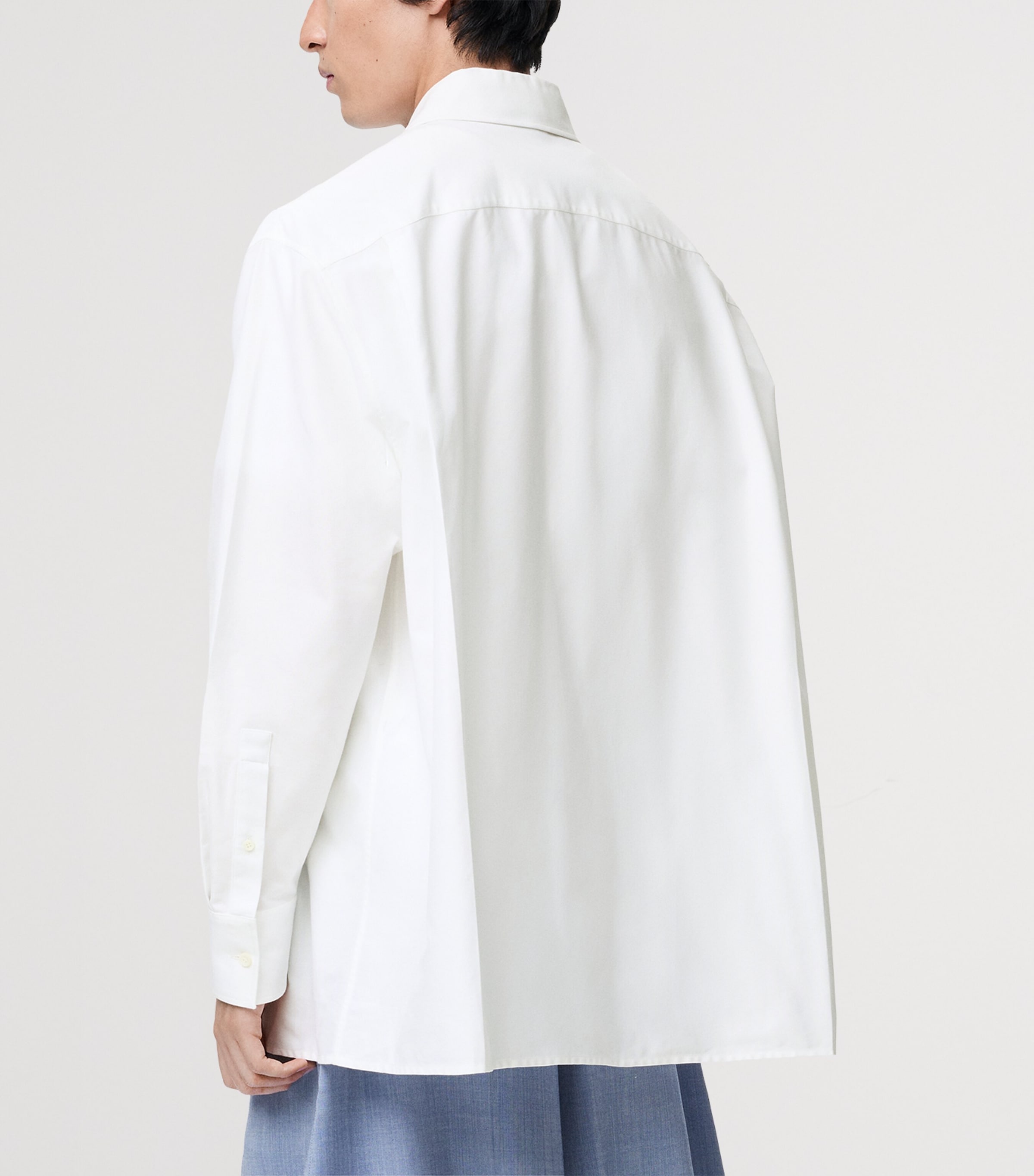 Oxford Cotton-Blend Embroidered Shirt WHITE Image 4