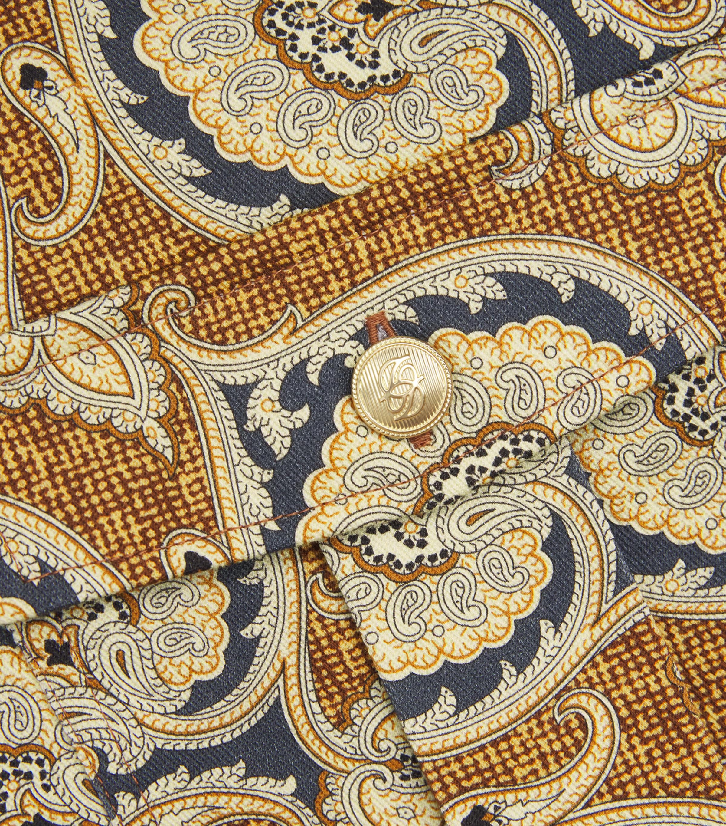Drôle de Monsieur Mens Cotton Paisley Shirt Mustard Image 5