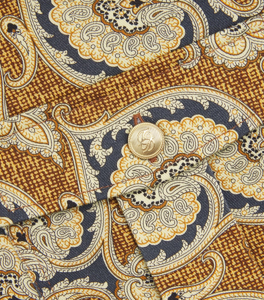 Drôle de Monsieur Mens Cotton Paisley Shirt Mustard Image 5