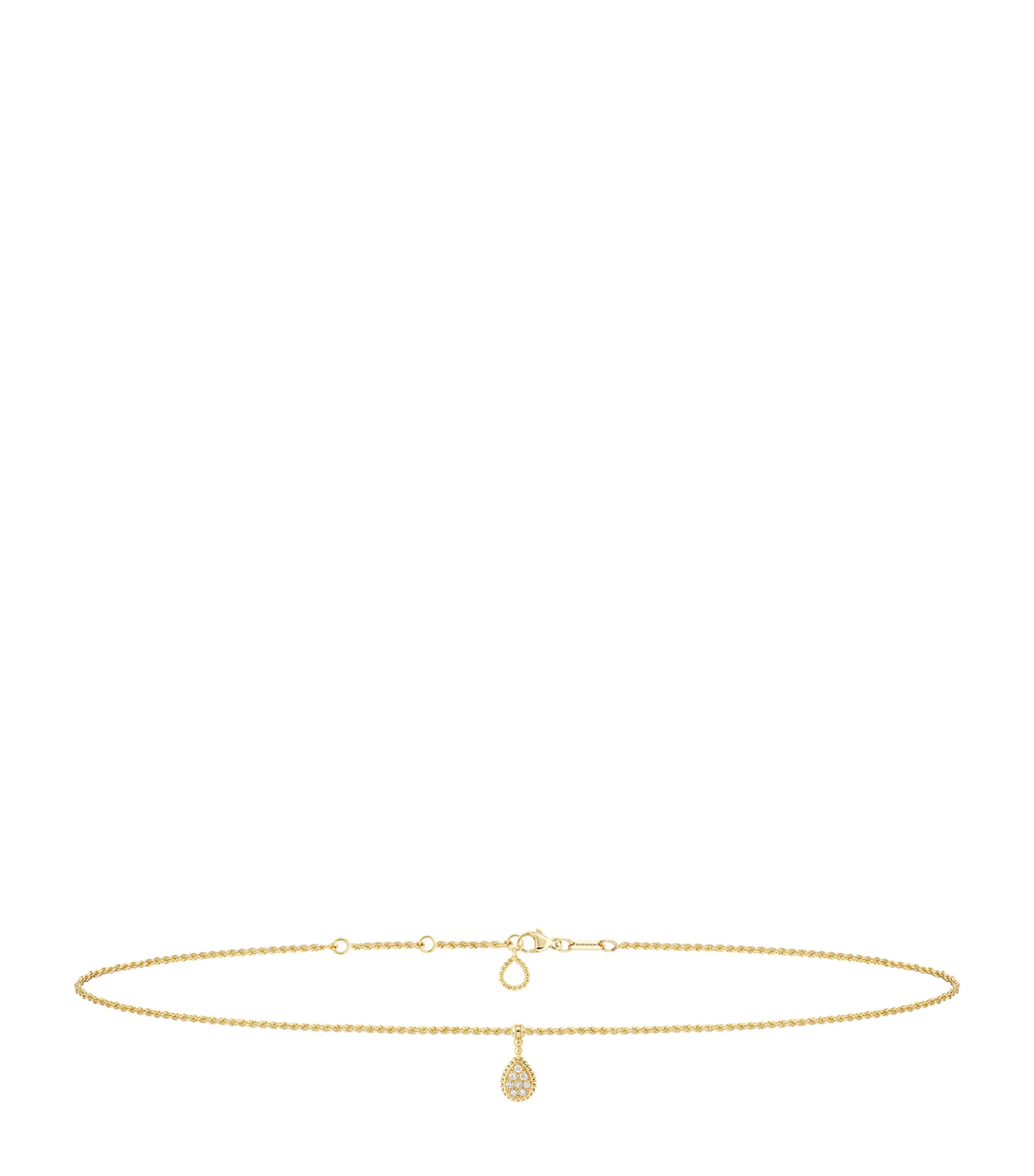 Boucheron Yellow Gold And Diamond Serpent Bohème Ankle Bracelet In Gold