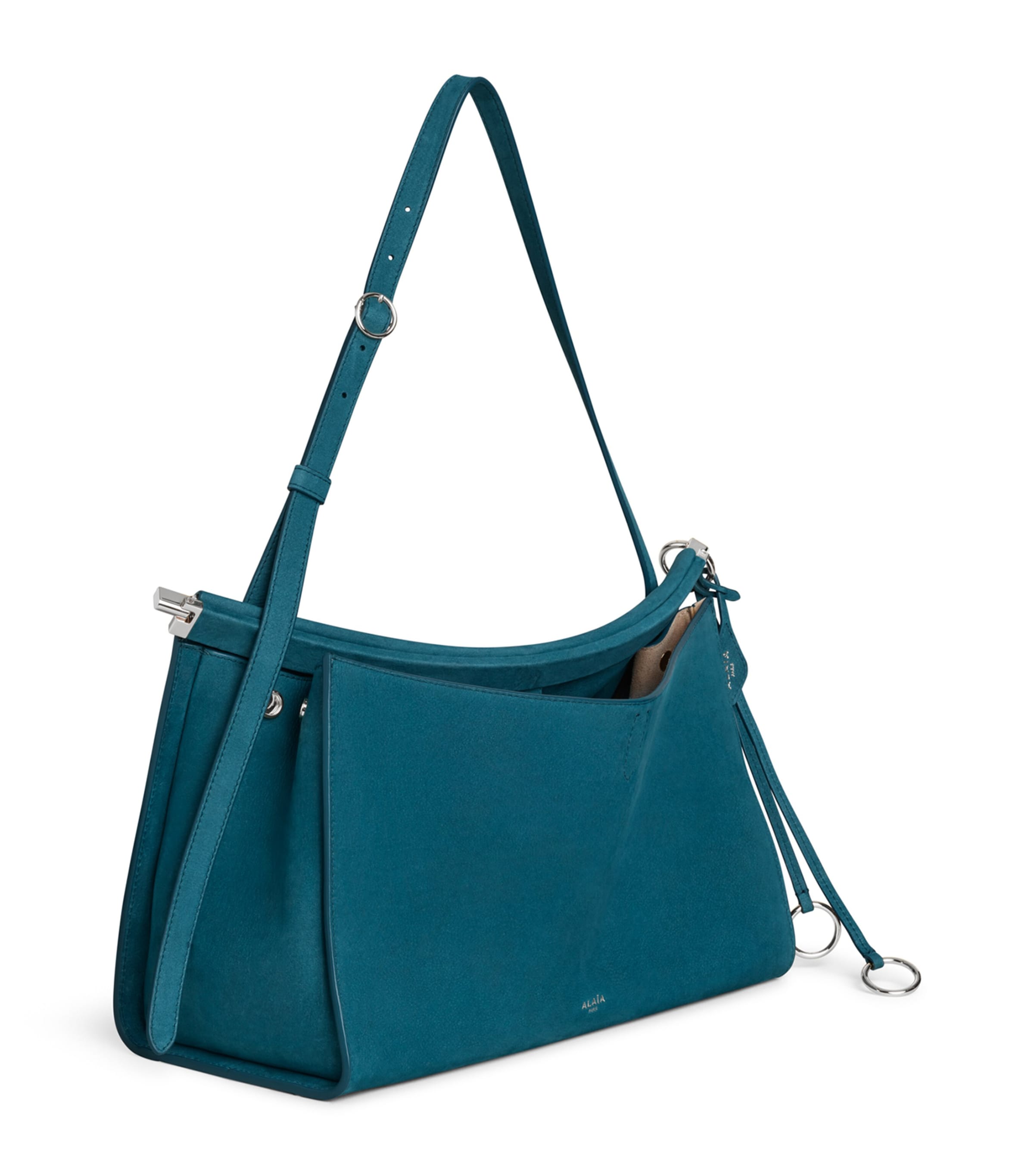 Alaïa Leather Le Click Pocket 35 Shoulder Bag Green Grey Image 2