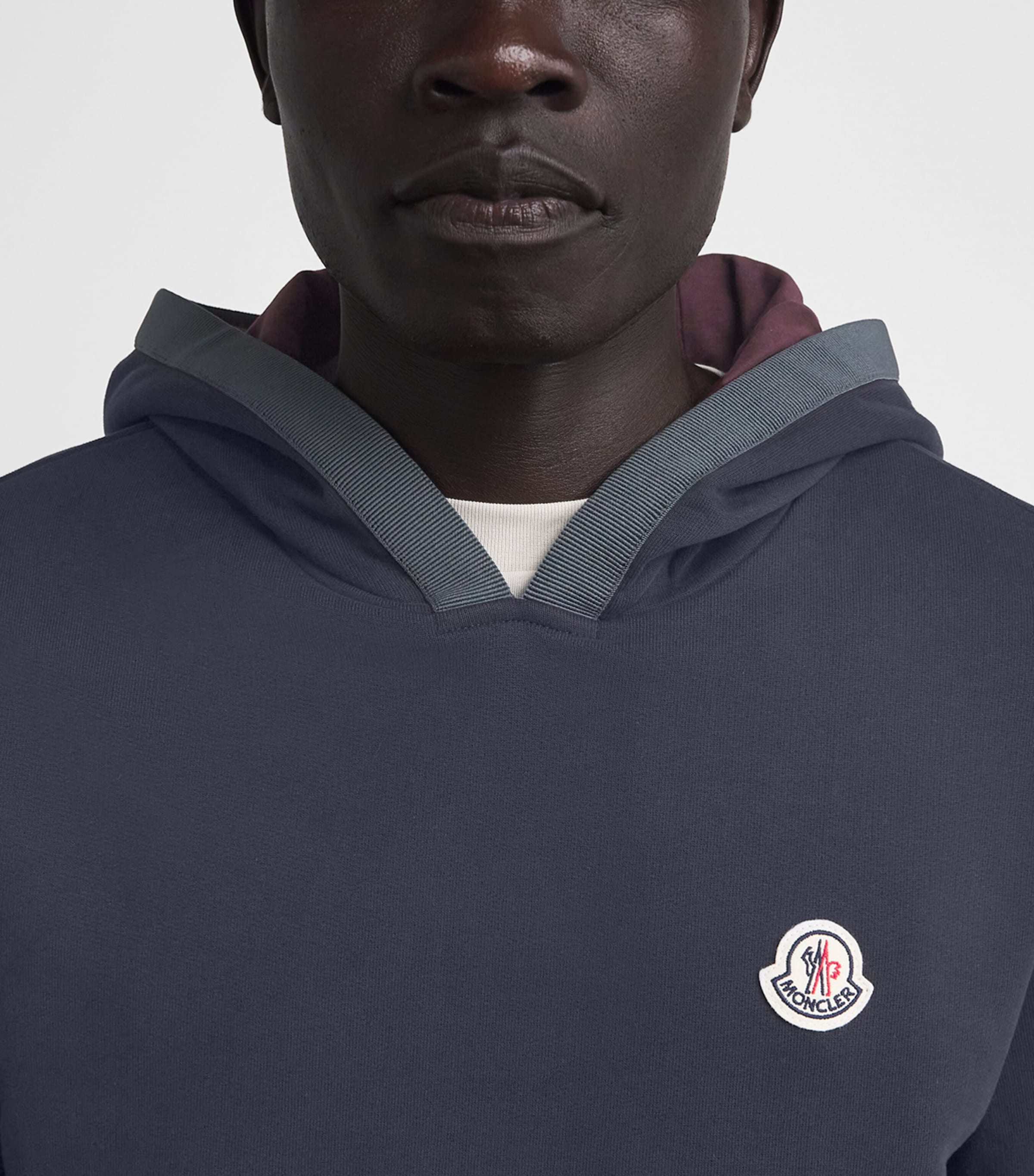 Moncler Mens Cotton Logo Patch Hoodie Image 3