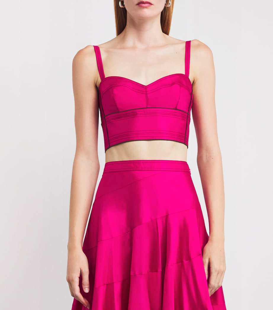 Silk Dupioni Bra Top 654 BOLD PINK Image 3