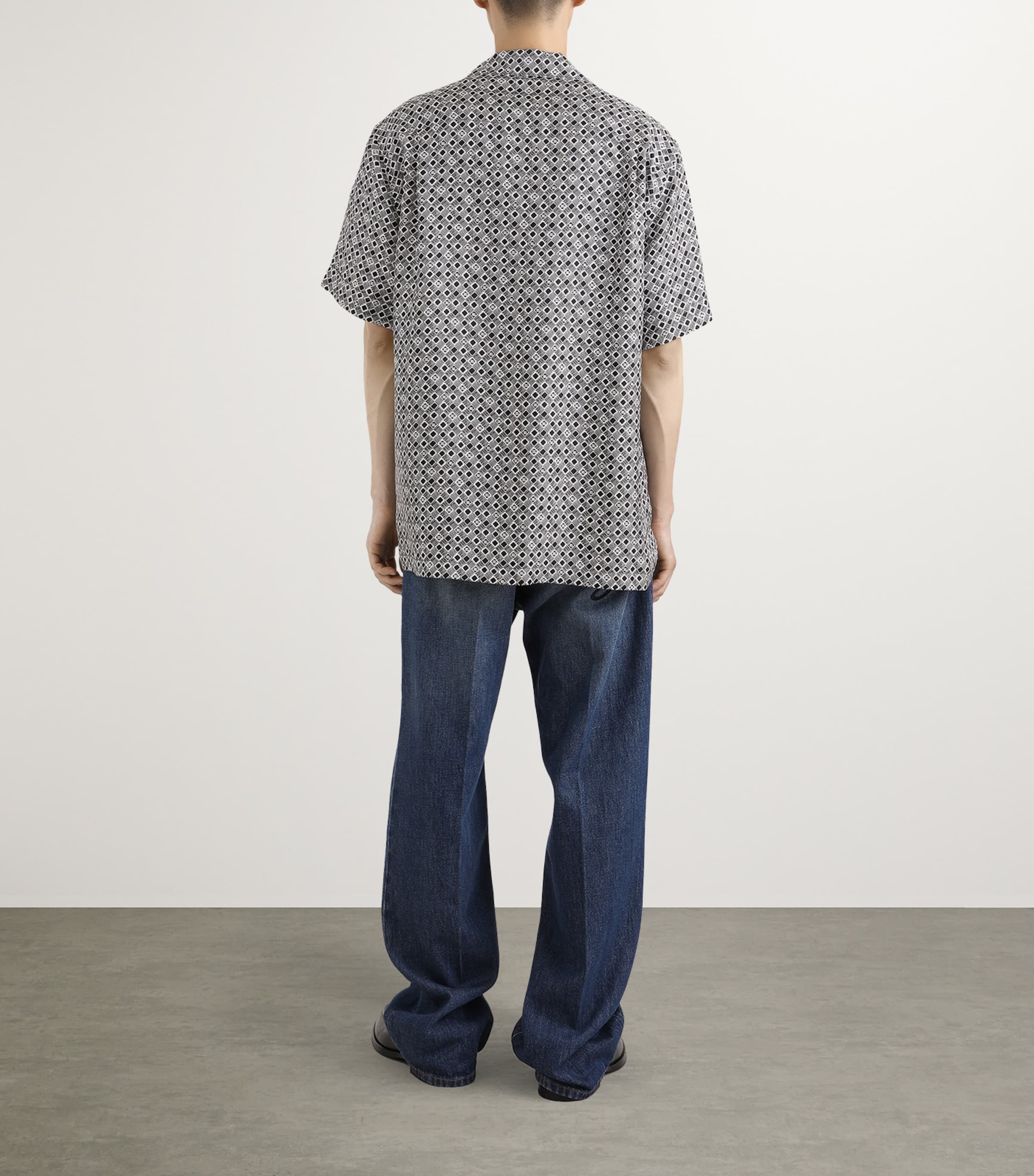 Silk DG Logo Short-Sleeve Shirt HN5KG-NERO Image 5