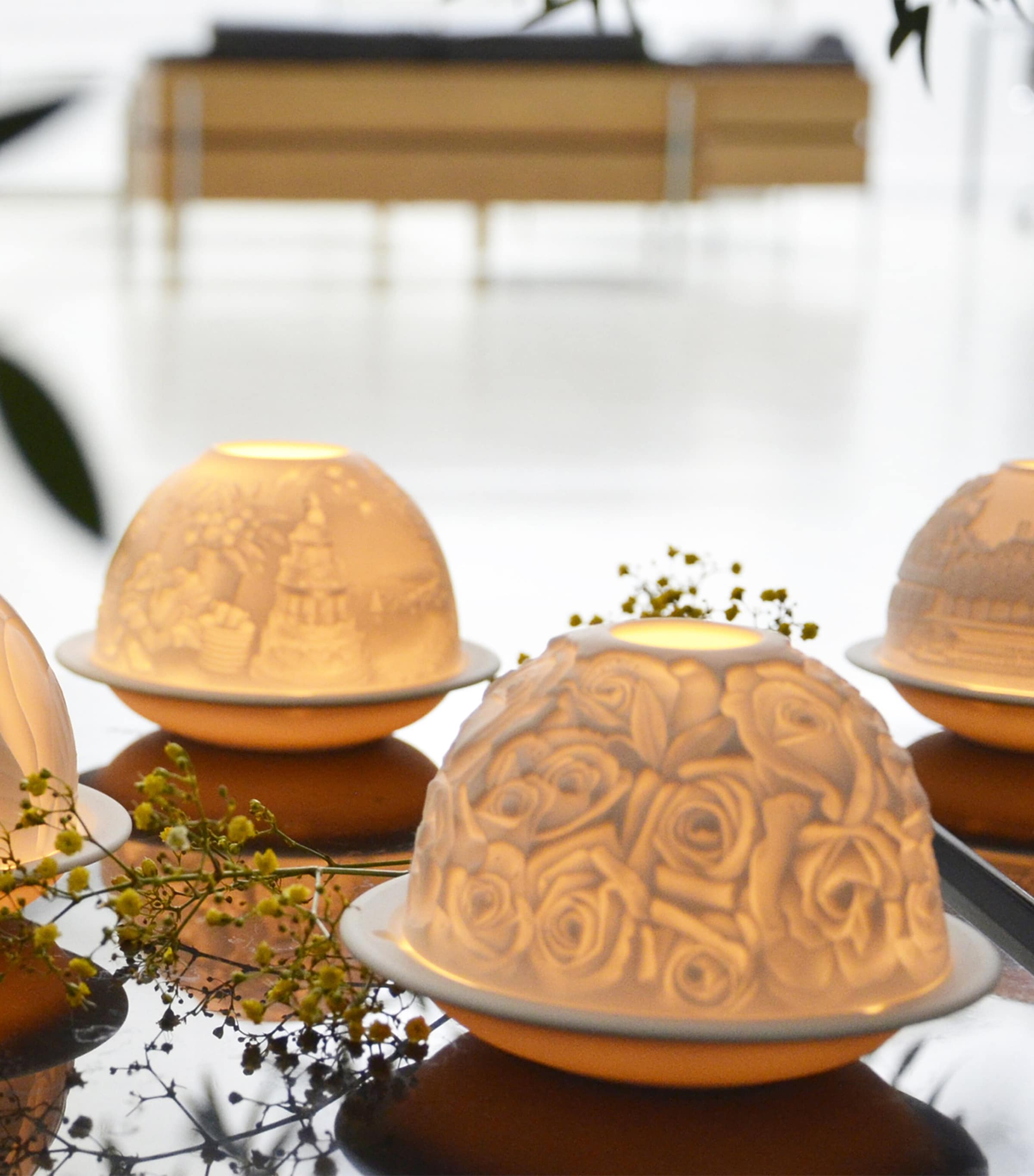 Roses LED Votivelight Lithophane BLANC Image 3