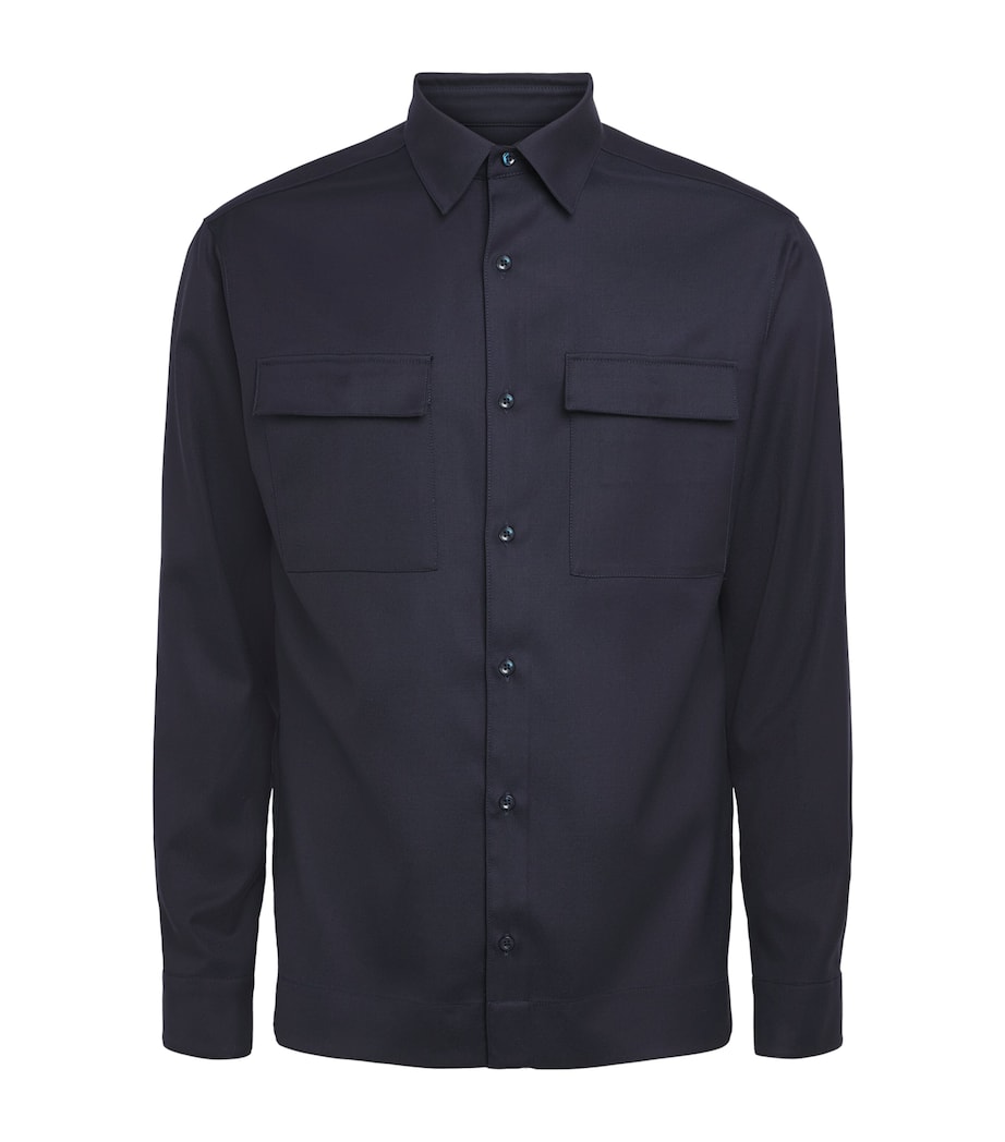 Paul & Shark Mens Virgin Wool Overshirt Blue Image 1
