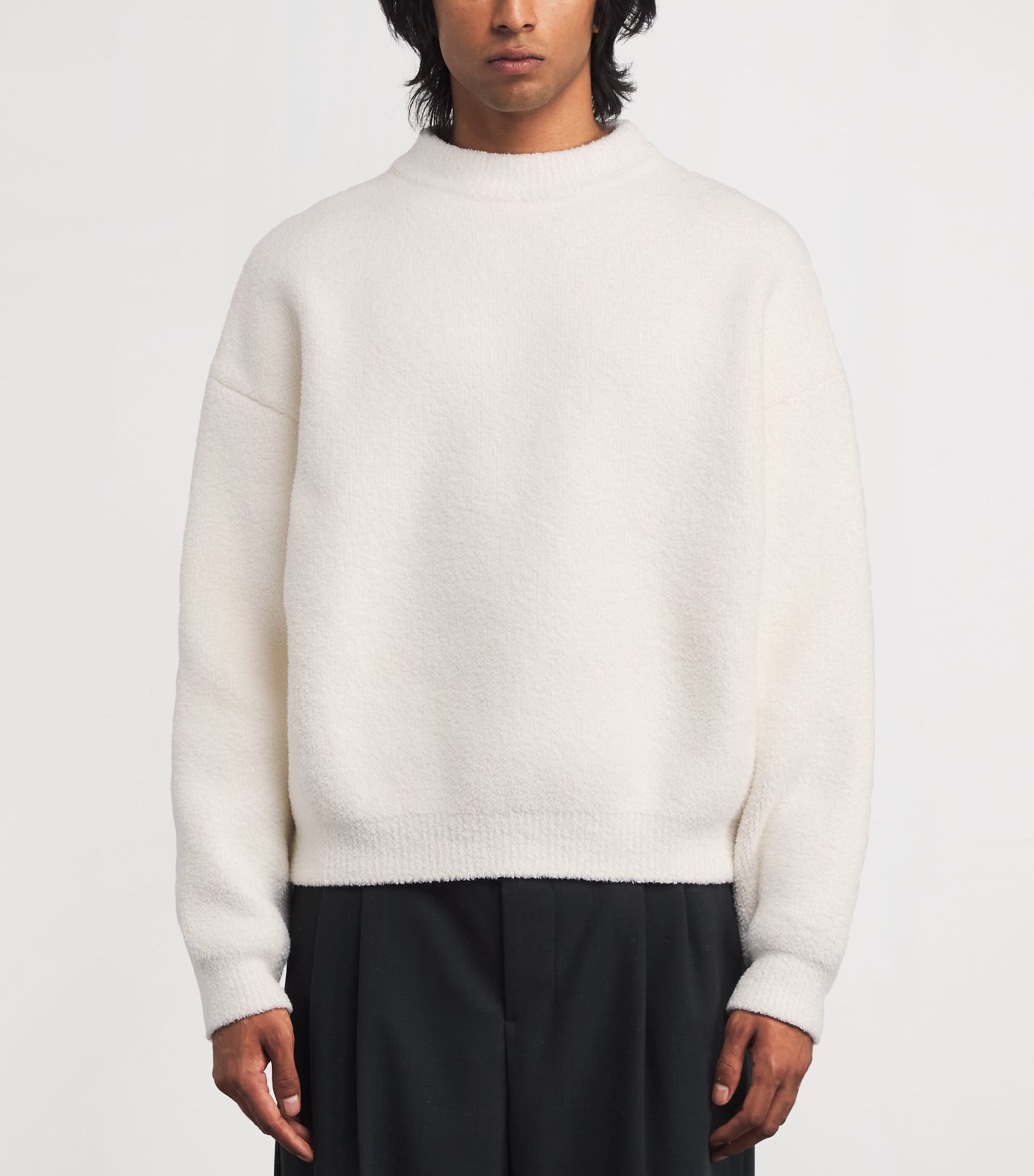 Jacquemus Mens Cotton-Blend Sweater White Image 3