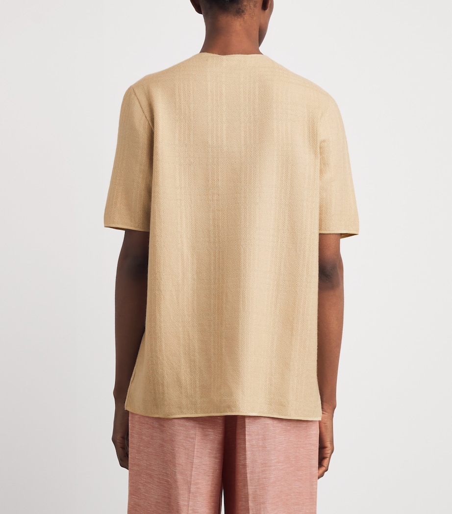 Colombo Womens Cashmere-Silk Knit T-Shirt Grey Image 5
