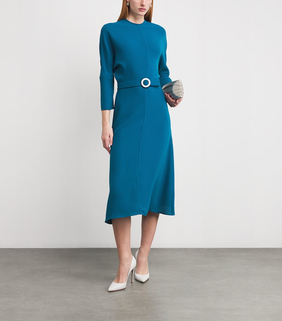 Jacquard Belted Anna Midi Dress LAGUNA BLUE Image 2