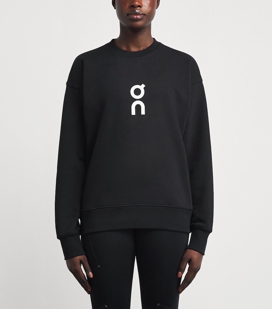 Cotton-Blend Club Crew Sweatshirt BLACK Image 3
