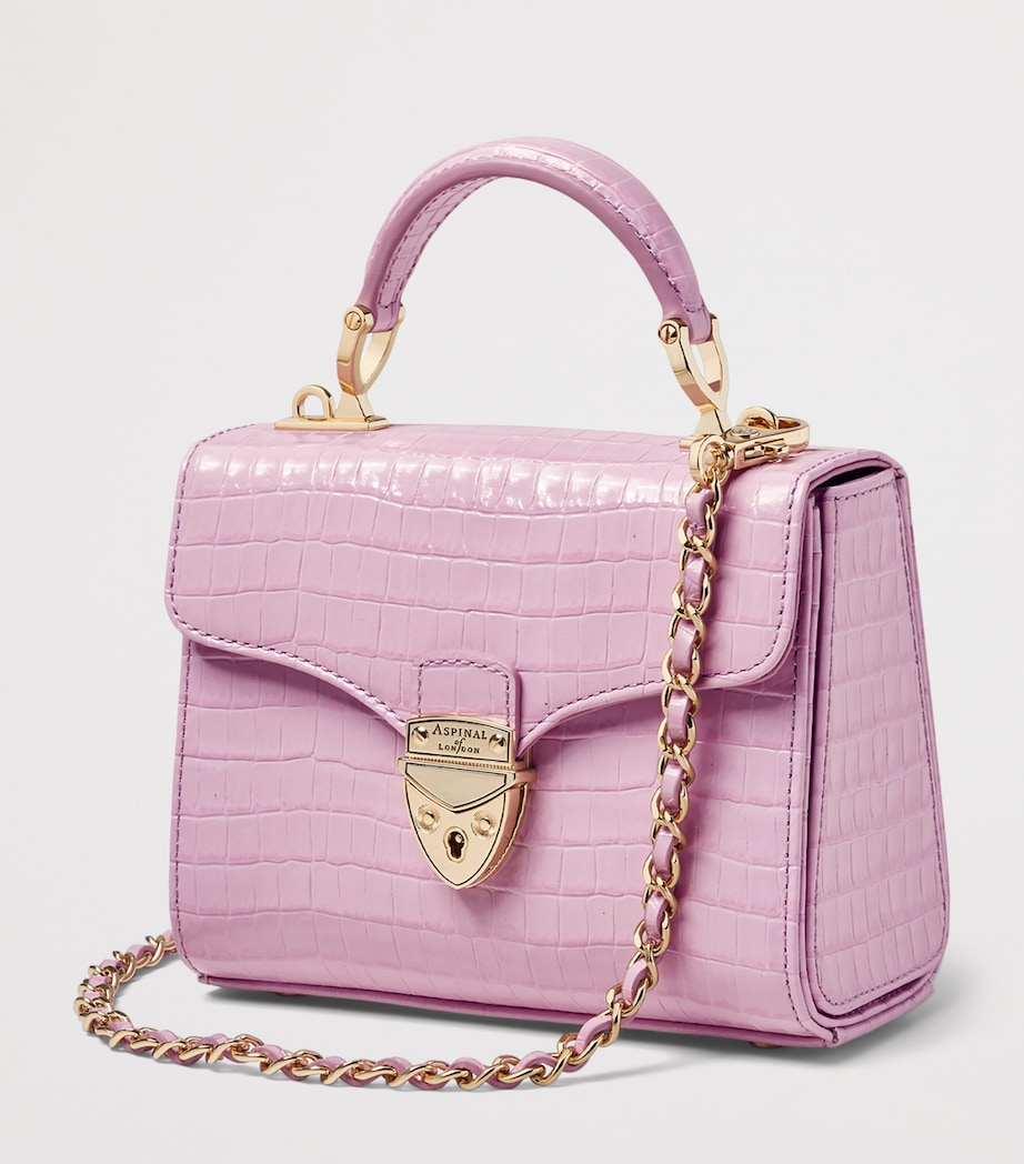 Aspinal Of London Mini Leather Mayfair Top-Handle Bag Lilac Image 3