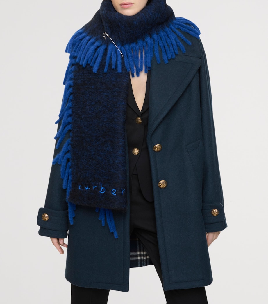 Alpaca Wool-Blend Happy Scarf FIRTH BLUE/BLACK Image 2