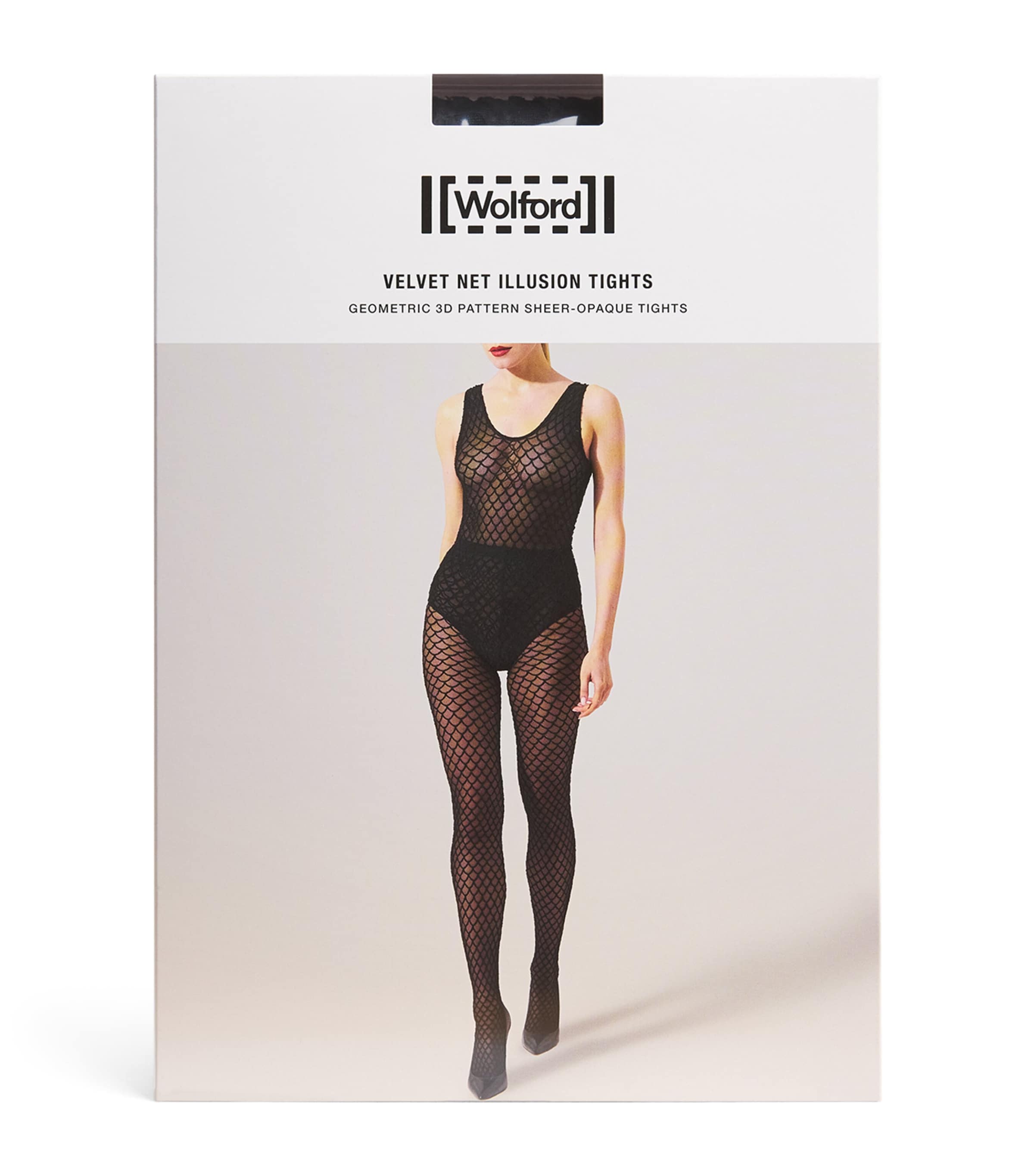 Wolford Velvet Net Illusion Tights In Black