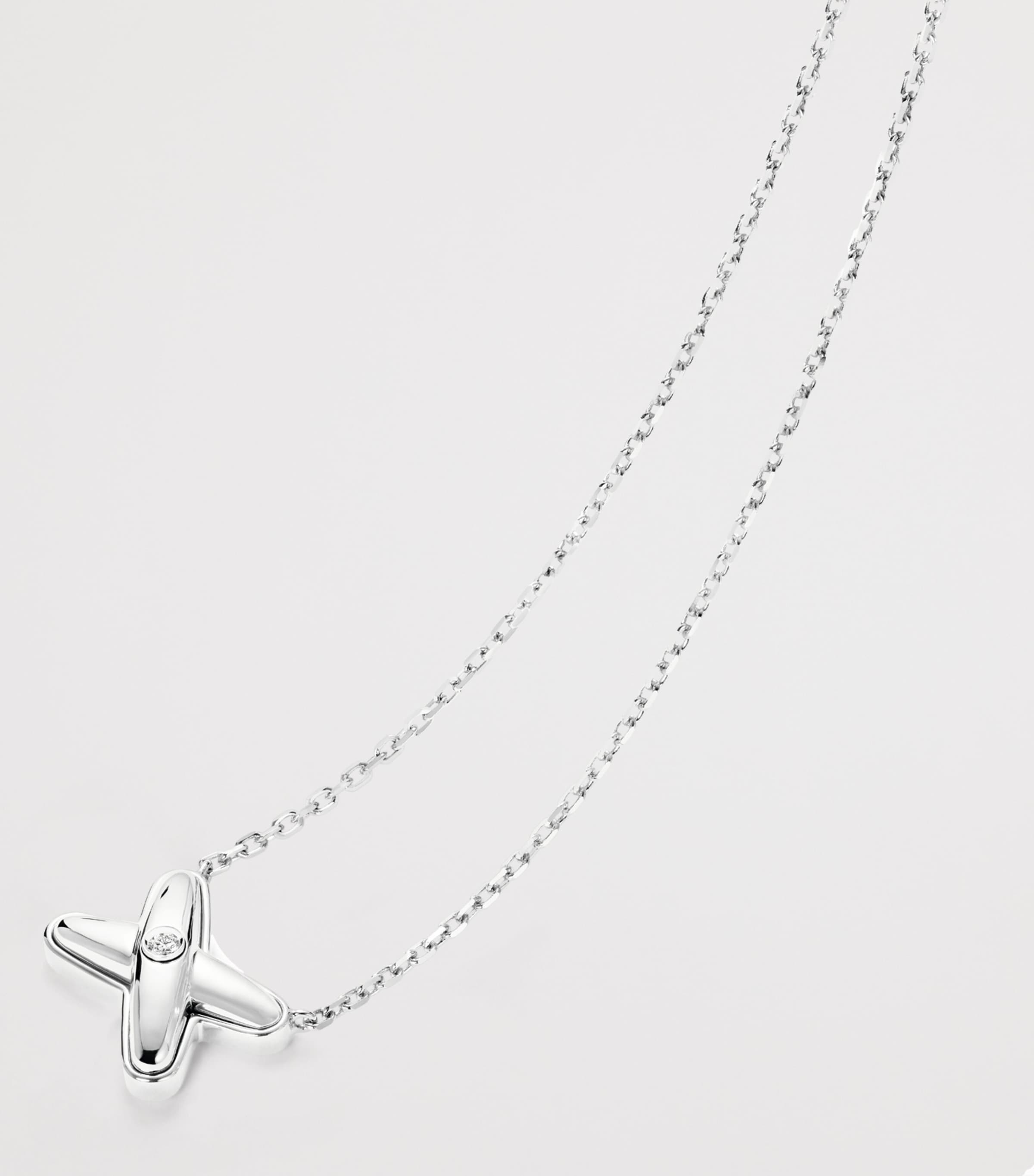 White Gold and Diamond Jeux de Liens Pendant Necklace WHITE GOLD Image 2