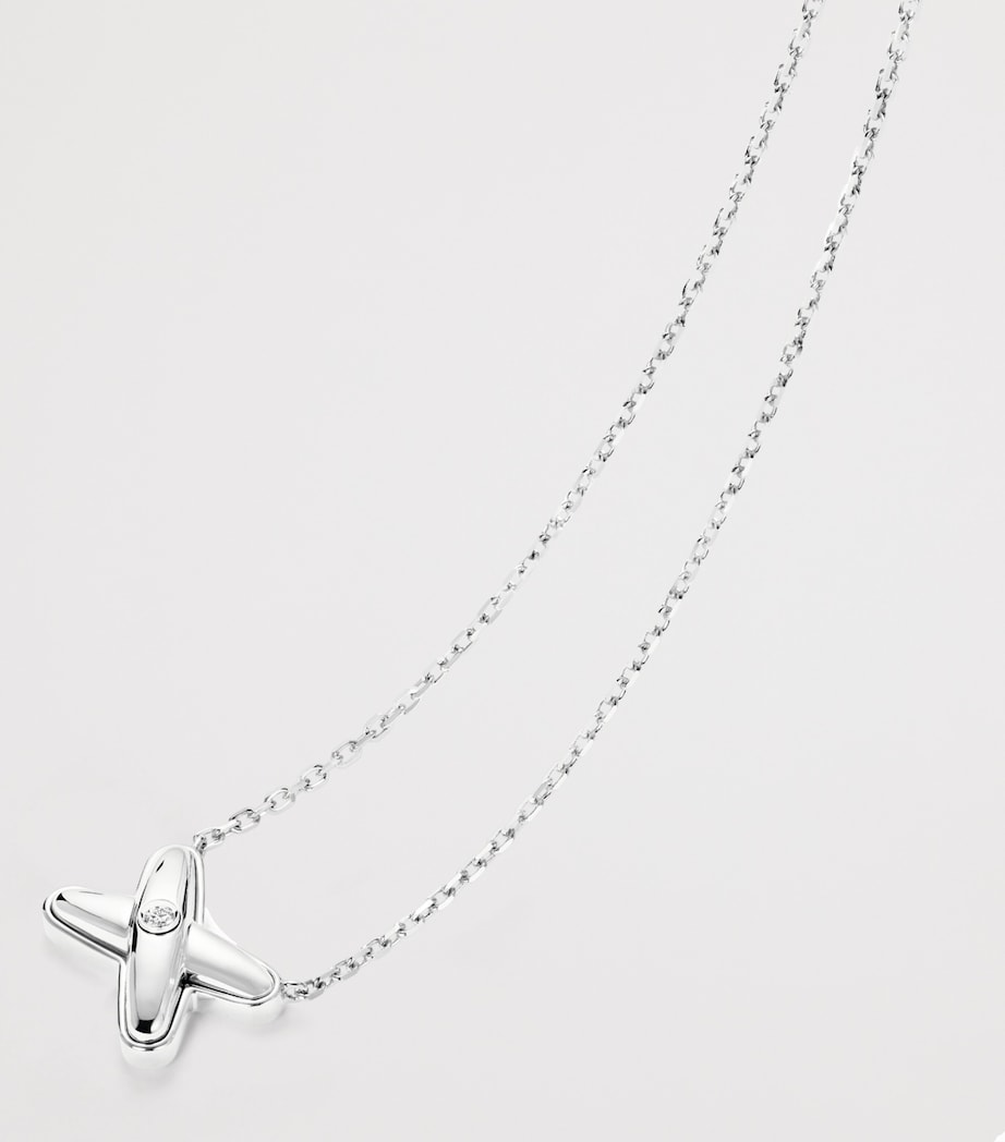 White Gold and Diamond Jeux de Liens Pendant Necklace WHITE GOLD Image 2