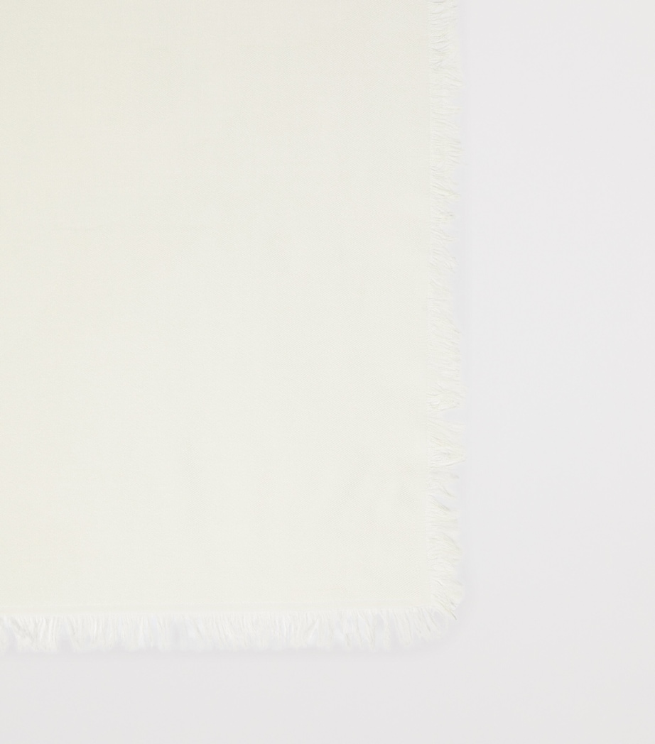 Silk-Cotton Stole Scarf OPTICAL WHITE Image 2