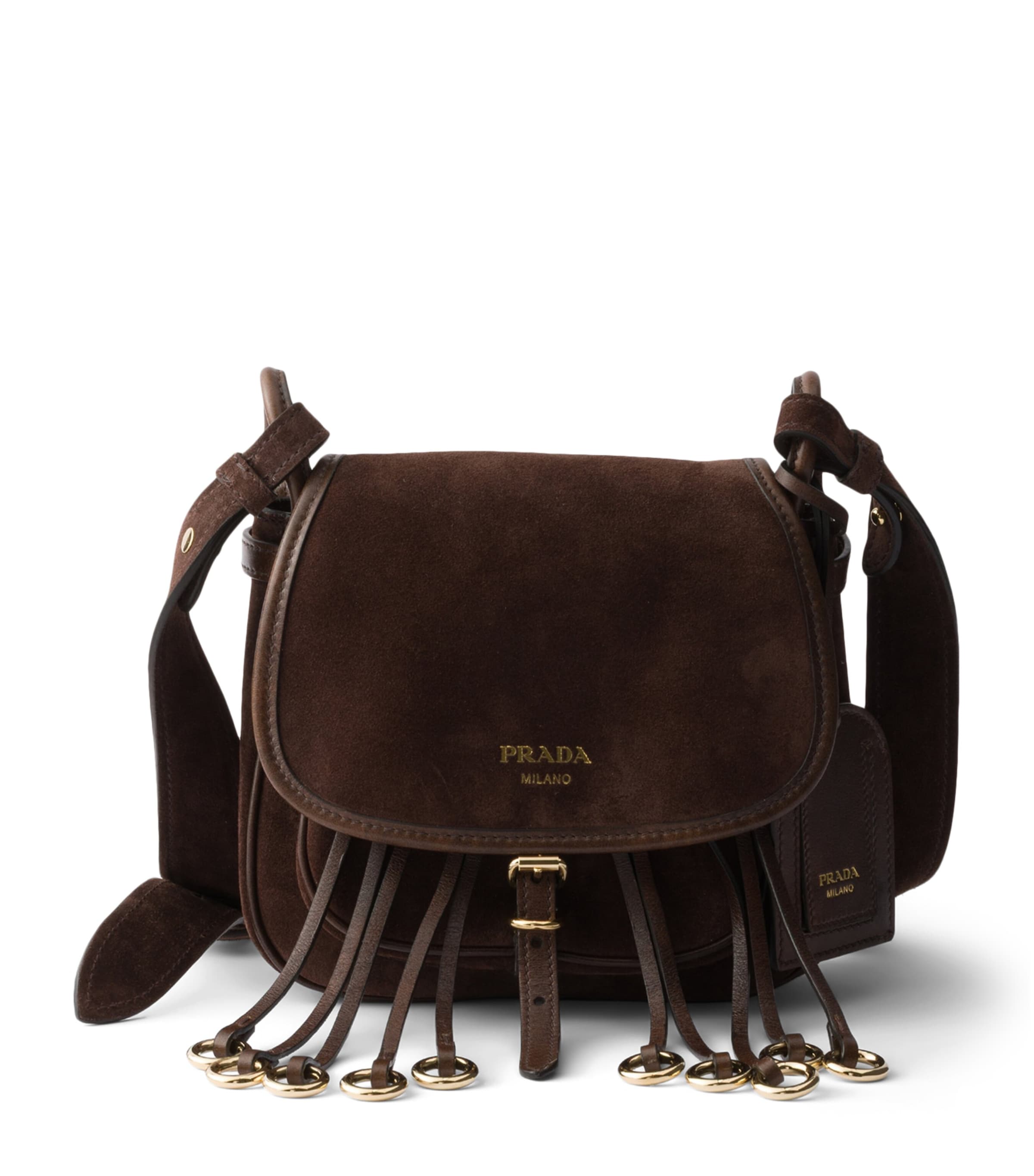 Prada Mini Suede Corsaire Shoulder Bag Brown Image 1