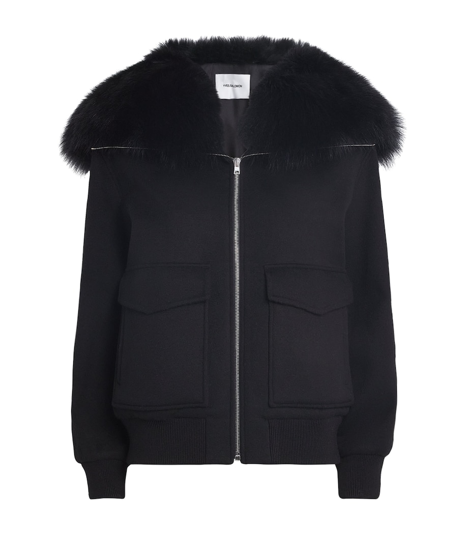 Wool-Cashmere Fur-Trim Jacket C99 Image 1