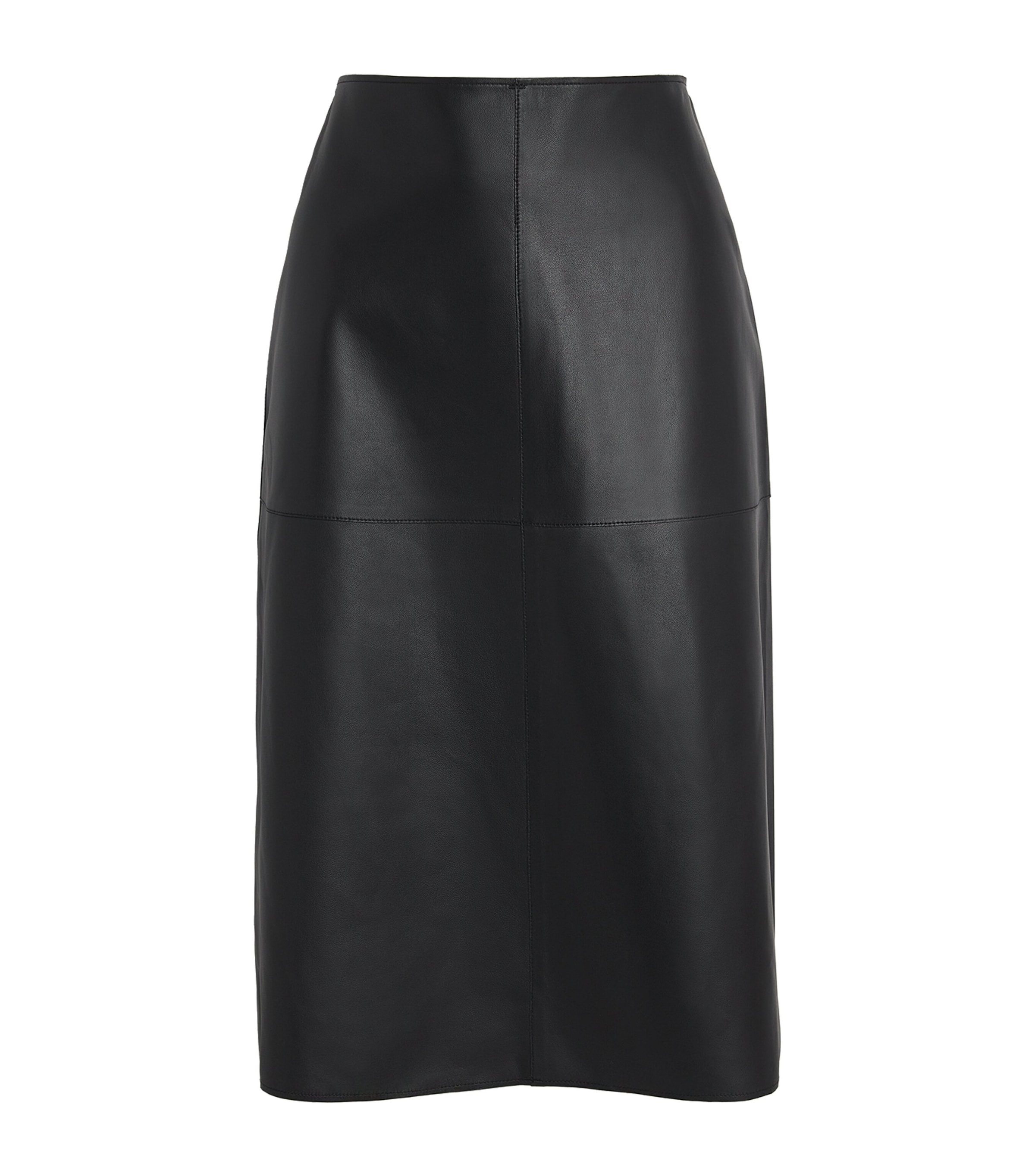 Niven Leather Midi Skirt BLACK Image 1