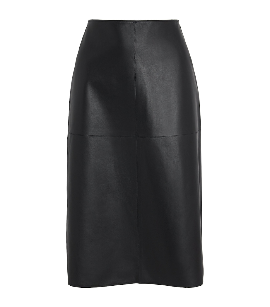 Niven Leather Midi Skirt BLACK Image 1