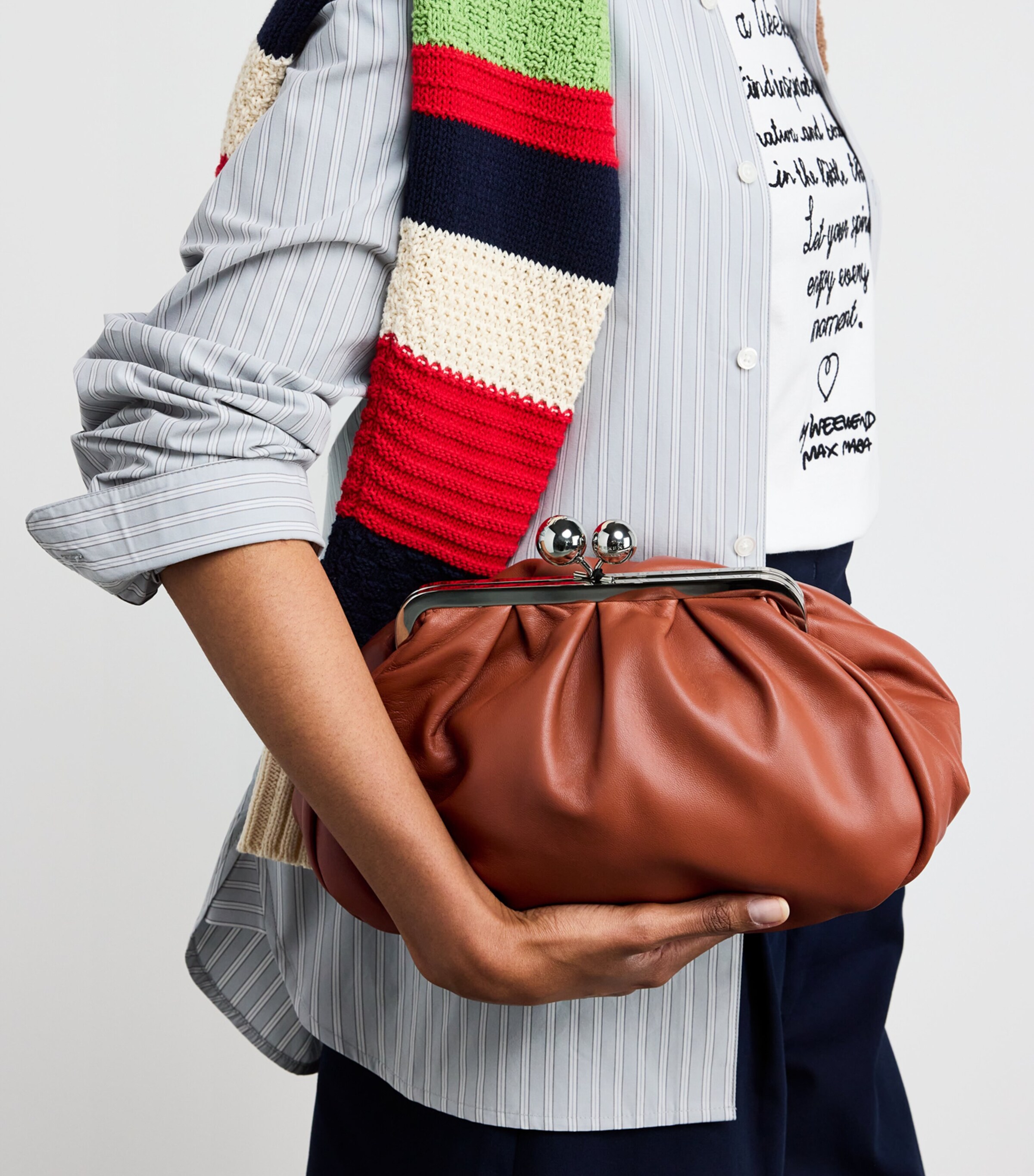 Weekend Max Mara Medium Leather Pasticcino Clutch Bag | Women Bags | Clutch Bags | Crossbody Bags | Shoulder Bags | Designers | Weekend Max Mara