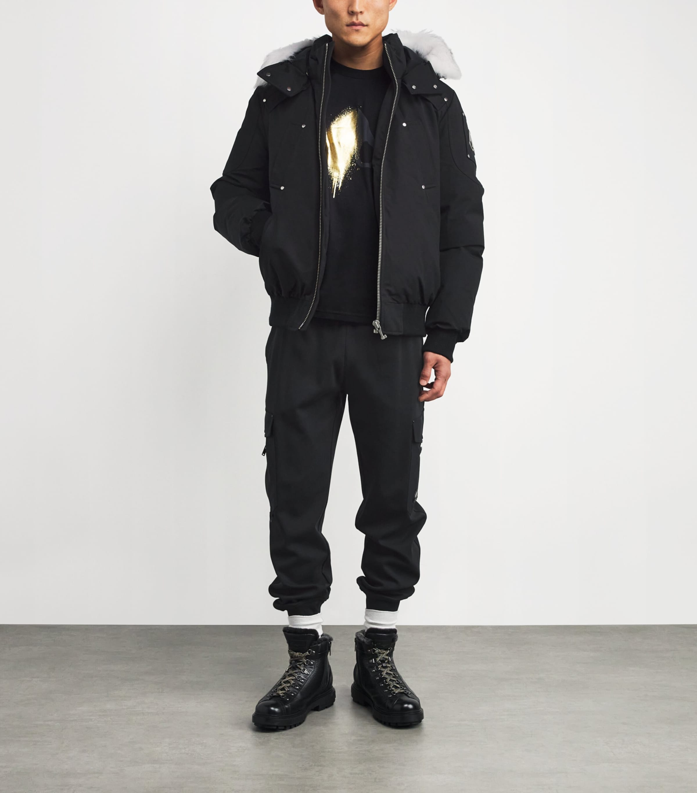 Down Original Ballistic Bomber Jacket BLK W/NAT SH - 1001 Image 2