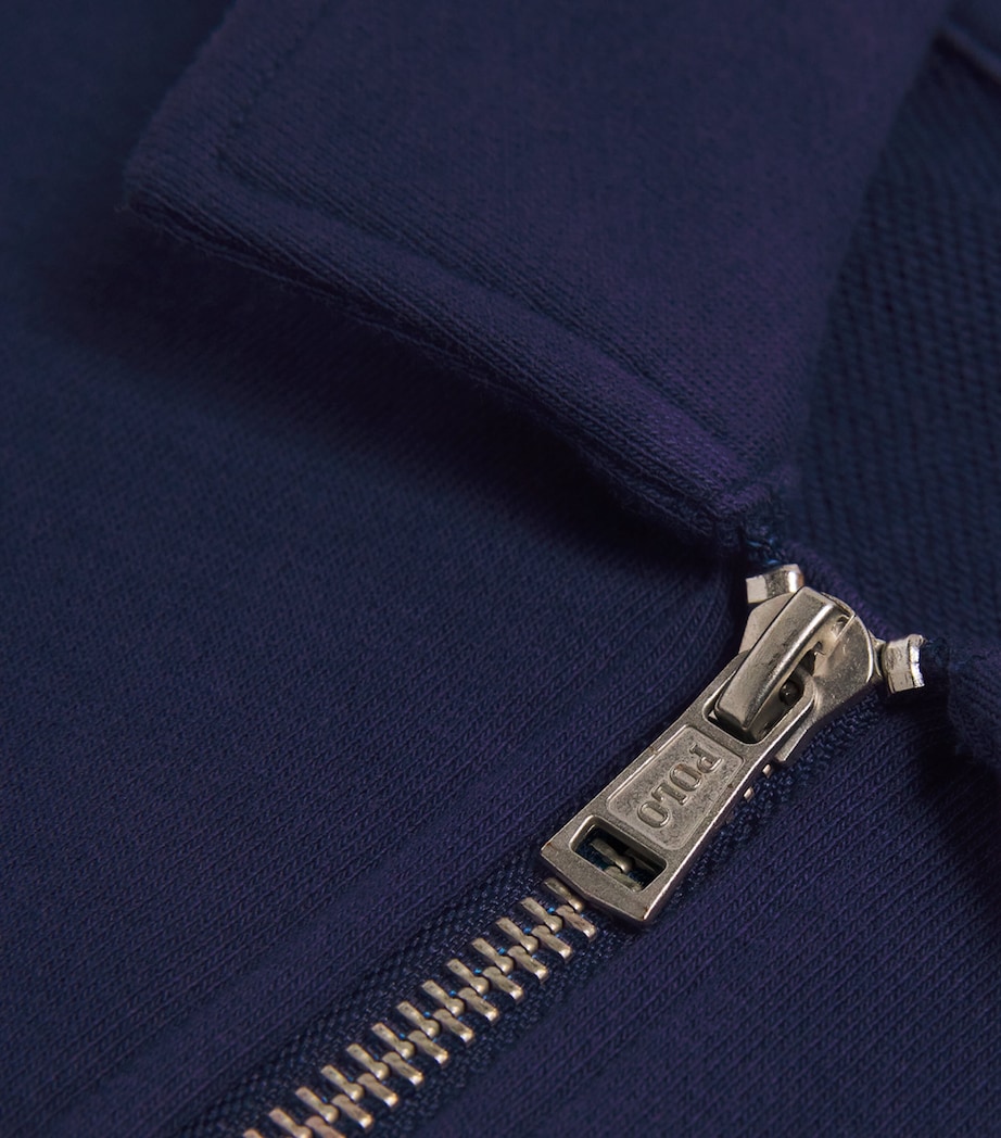 Cotton Quarter-Zip Sweatshirt (2-7 Years) NAVY/WHT P Image 3