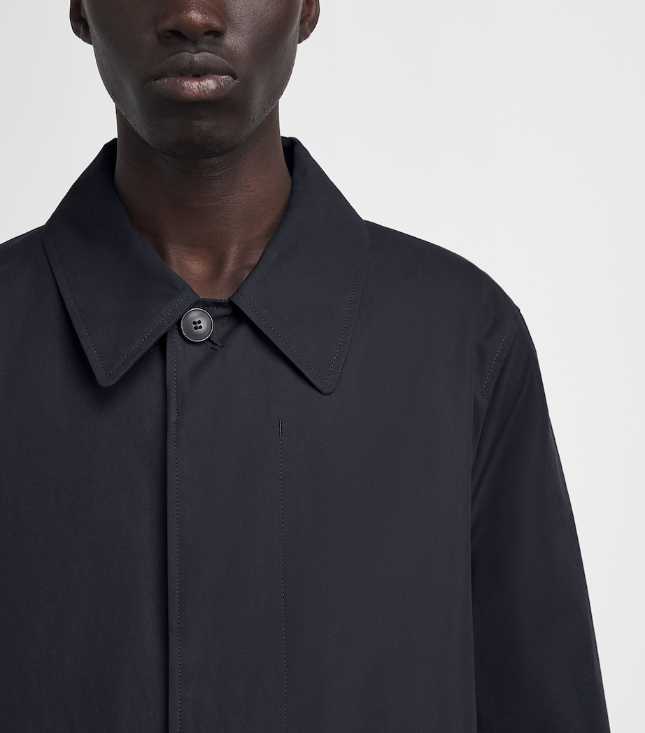 Sunspel Mens Cotton Ventile Overcoat Dark Navy Image 3