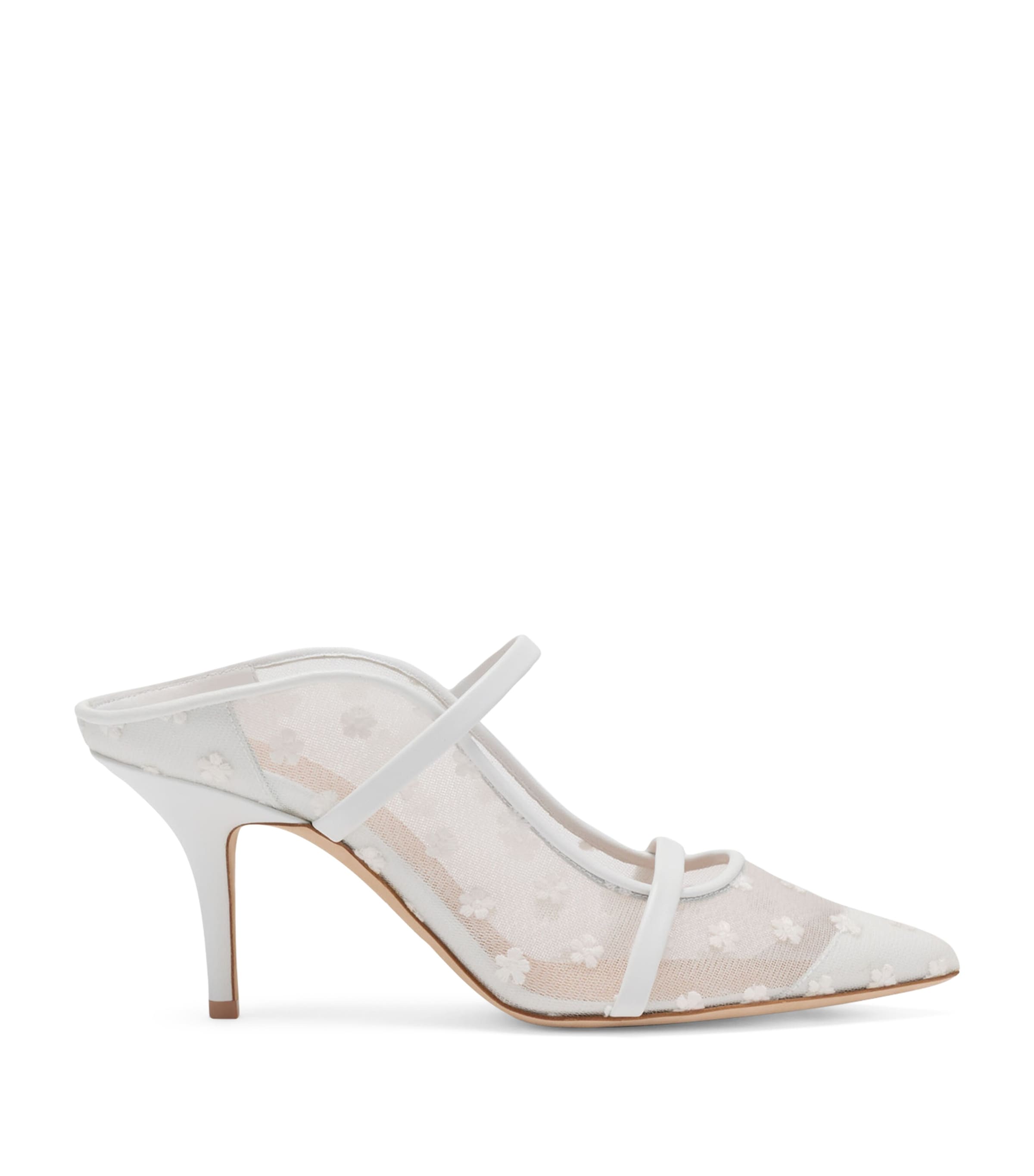 Malone Souliers Mesh Maureen Mules 70 White Image 1