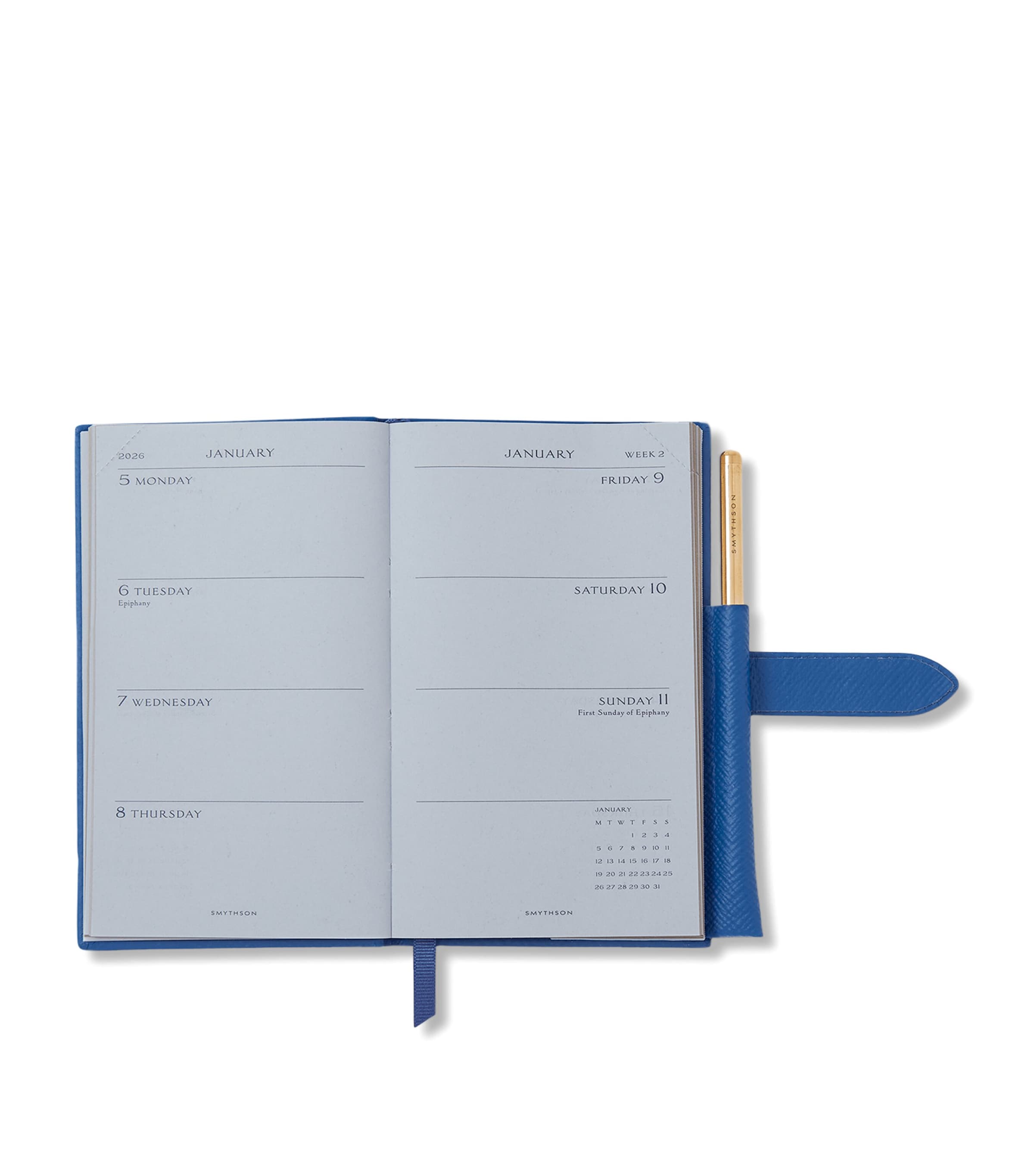 Panama Leather 2026 Weekly Diary CERULEAN Image 2