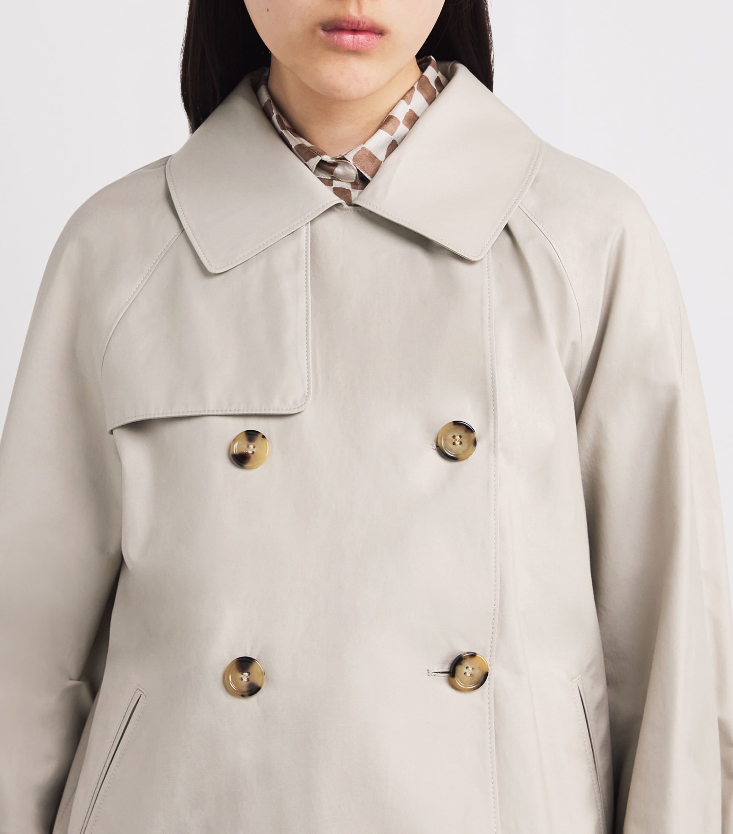 Max Mara White Cotton-Blend Trench Coat | Harrods US