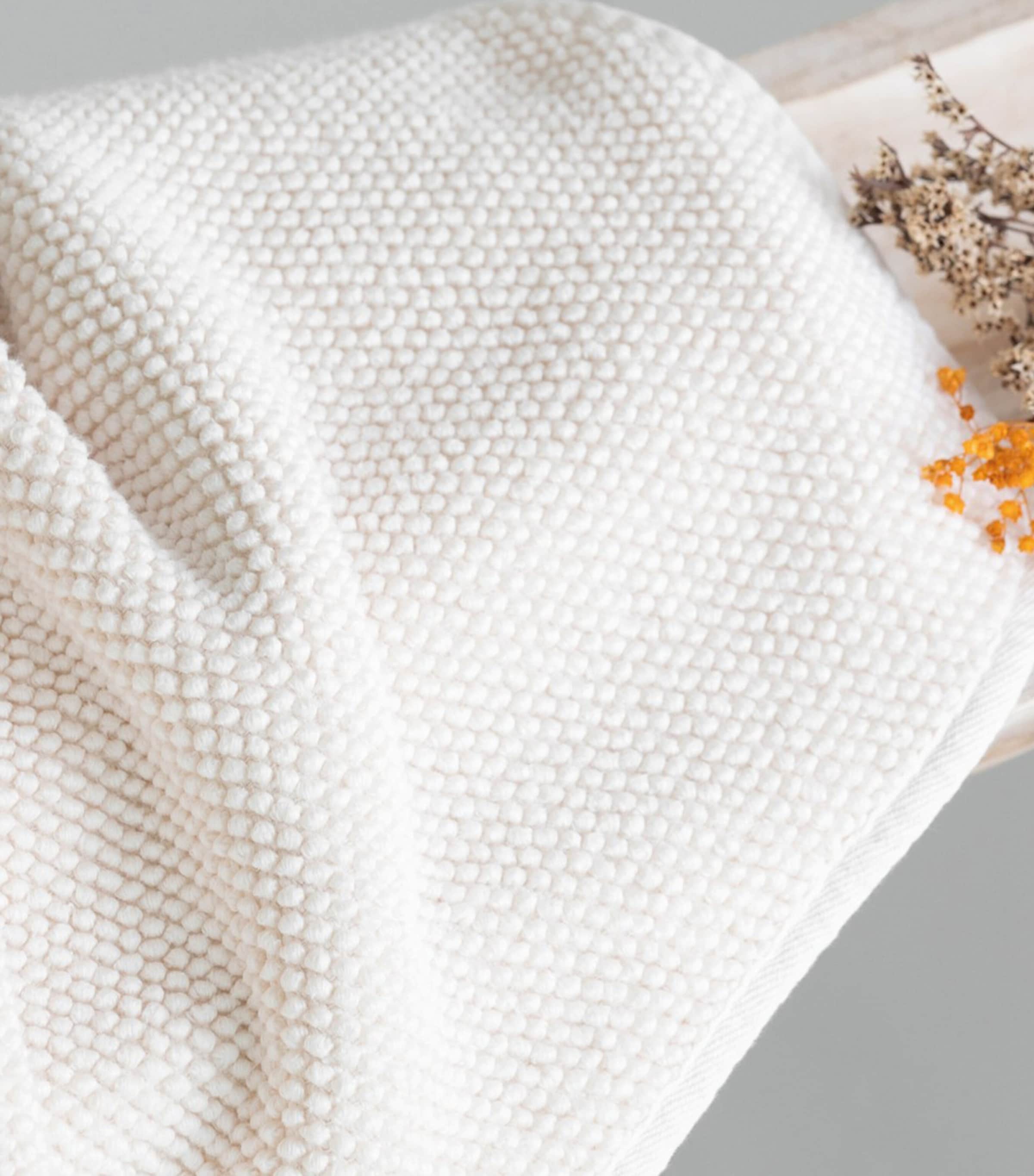 GRACCIOZA Cotton Pearls Washcloth (30cm x 30cm) Snow Image 6
