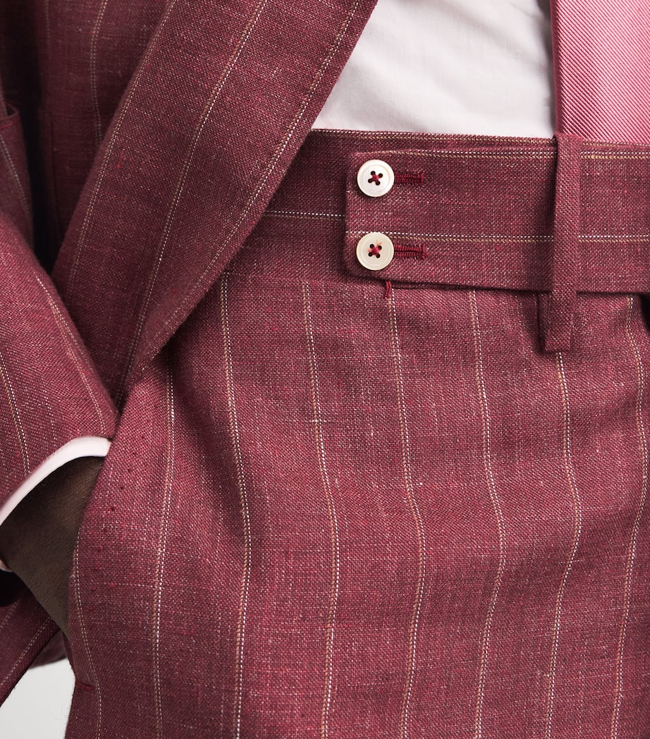 Isaia Mens Linen-Wool Double-Breasted 2-Piece Suit Image 5