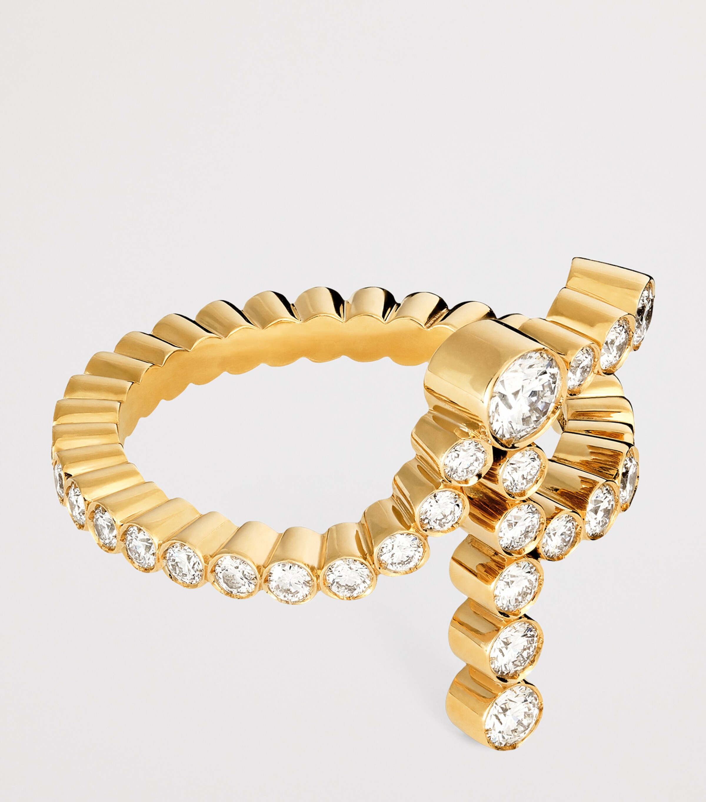 Yellow Gold and Diamond Ensemble ‘F’ Ring YELLOW GOLD Image 4