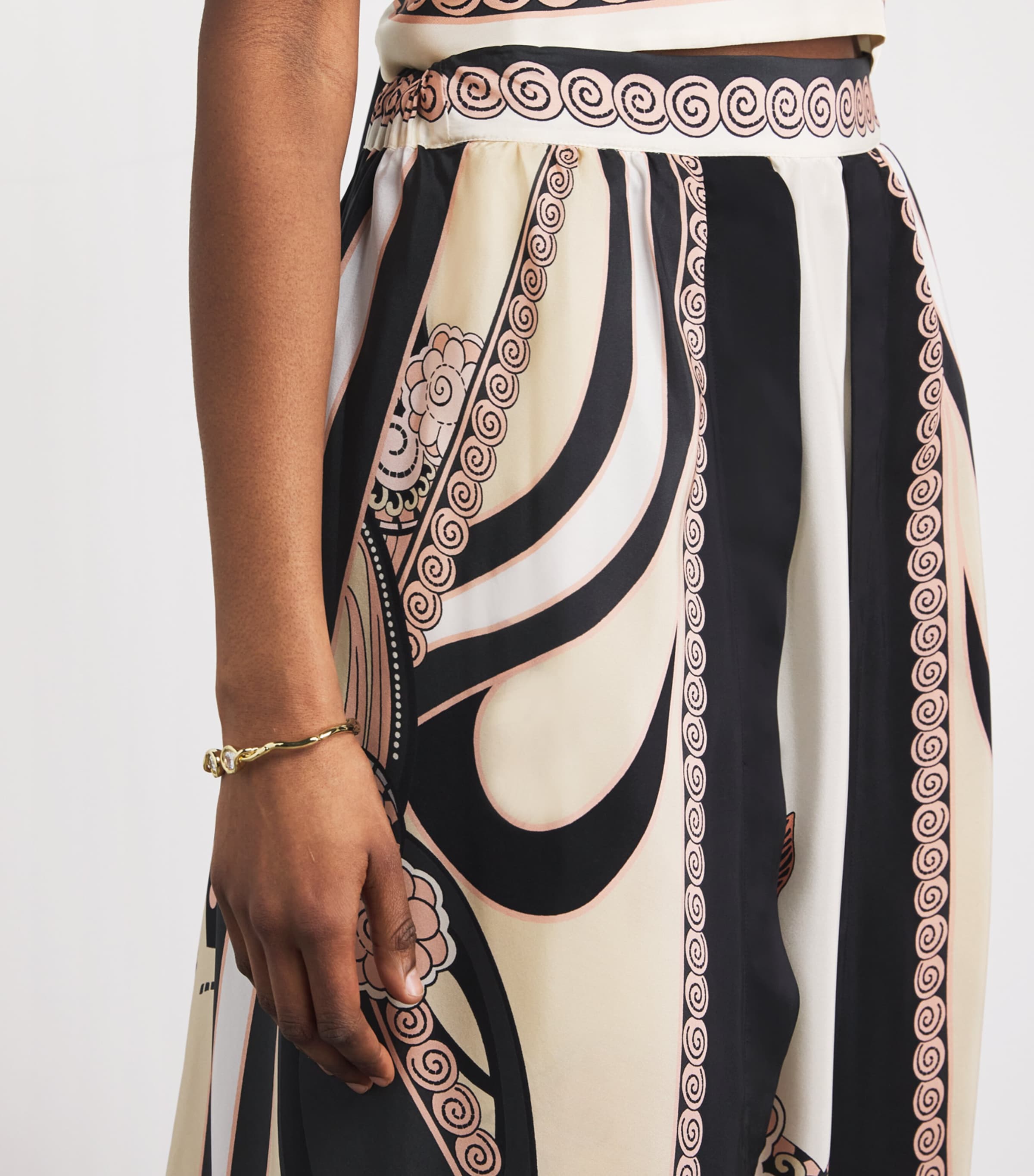 La Doublej Womens Silk Ambrosia Midi Skirt Placée Image 3