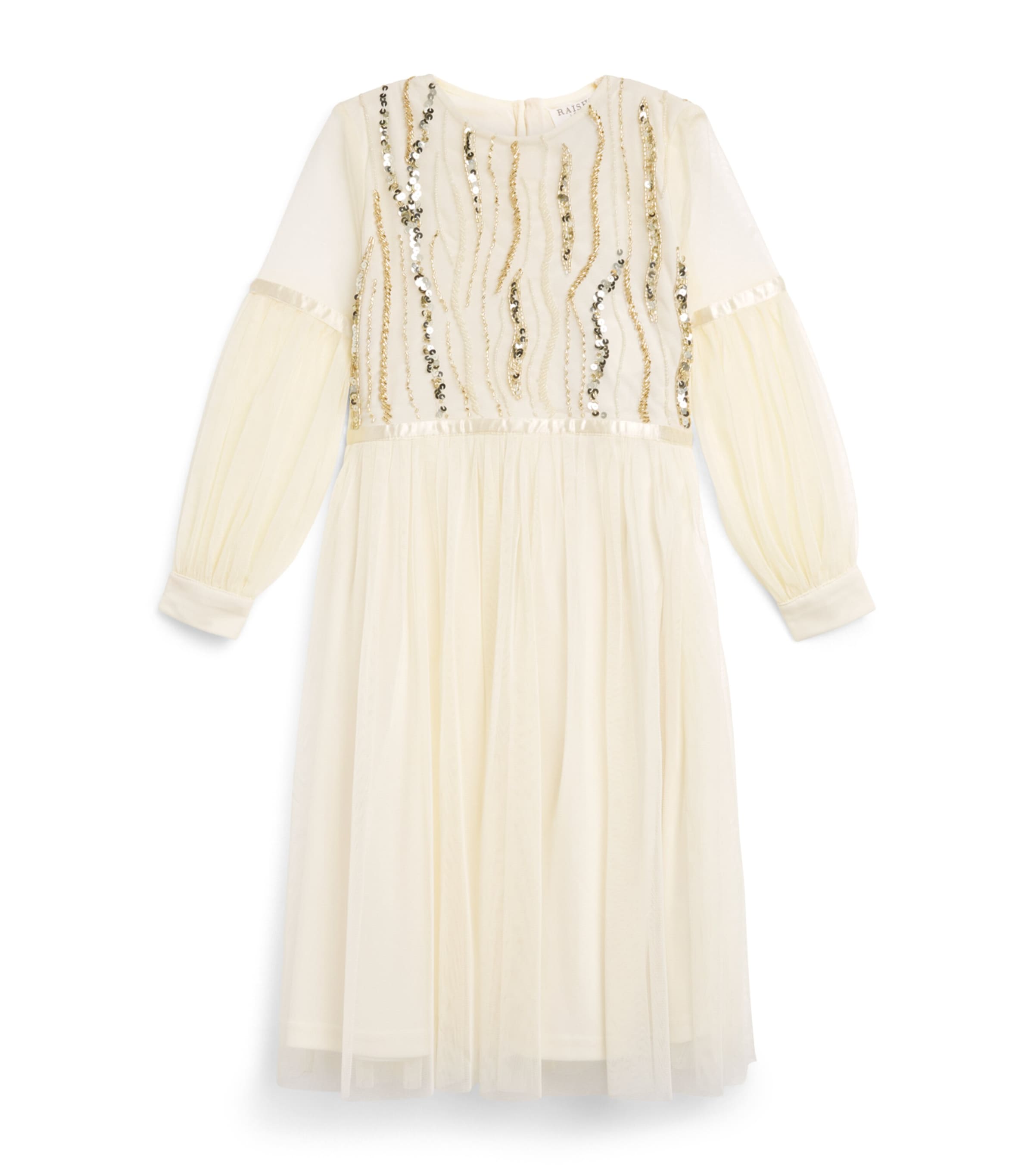 Raishma Tulle Embellished Sarafina Dress (3-12 Years) Cream Image 1