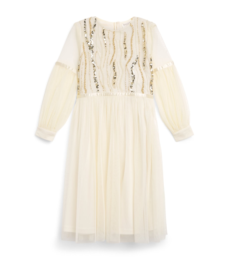 Raishma Tulle Embellished Sarafina Dress (3-12 Years) Cream Image 1