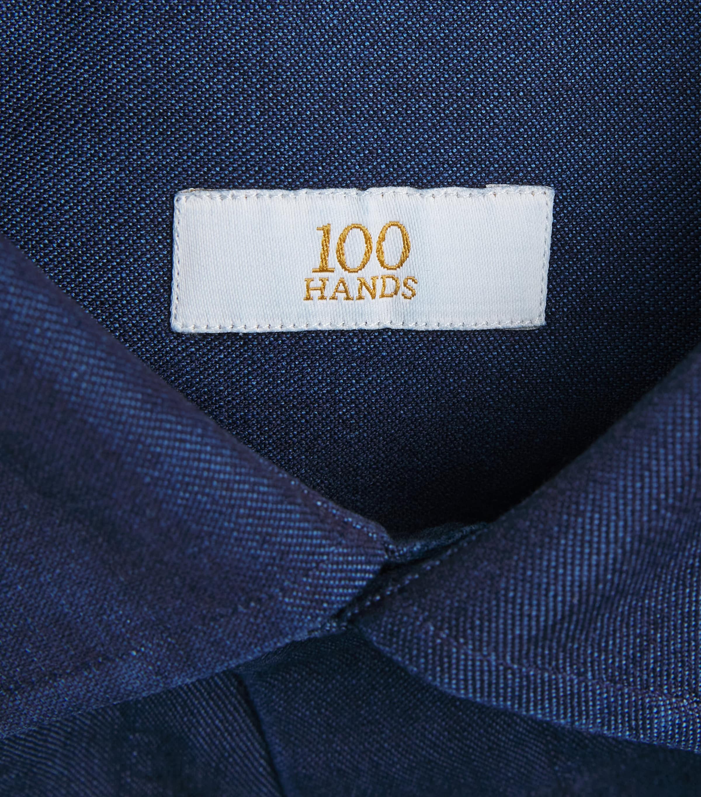 100HANDS Mens Denim Washed Shirt Dark Indigo Image 6