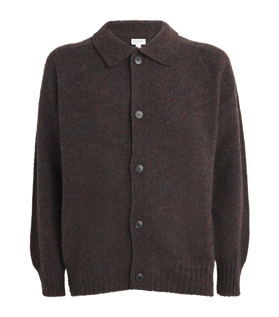 Wool Shetlan Cardigan MIDNIGHT MELANGE Image 1