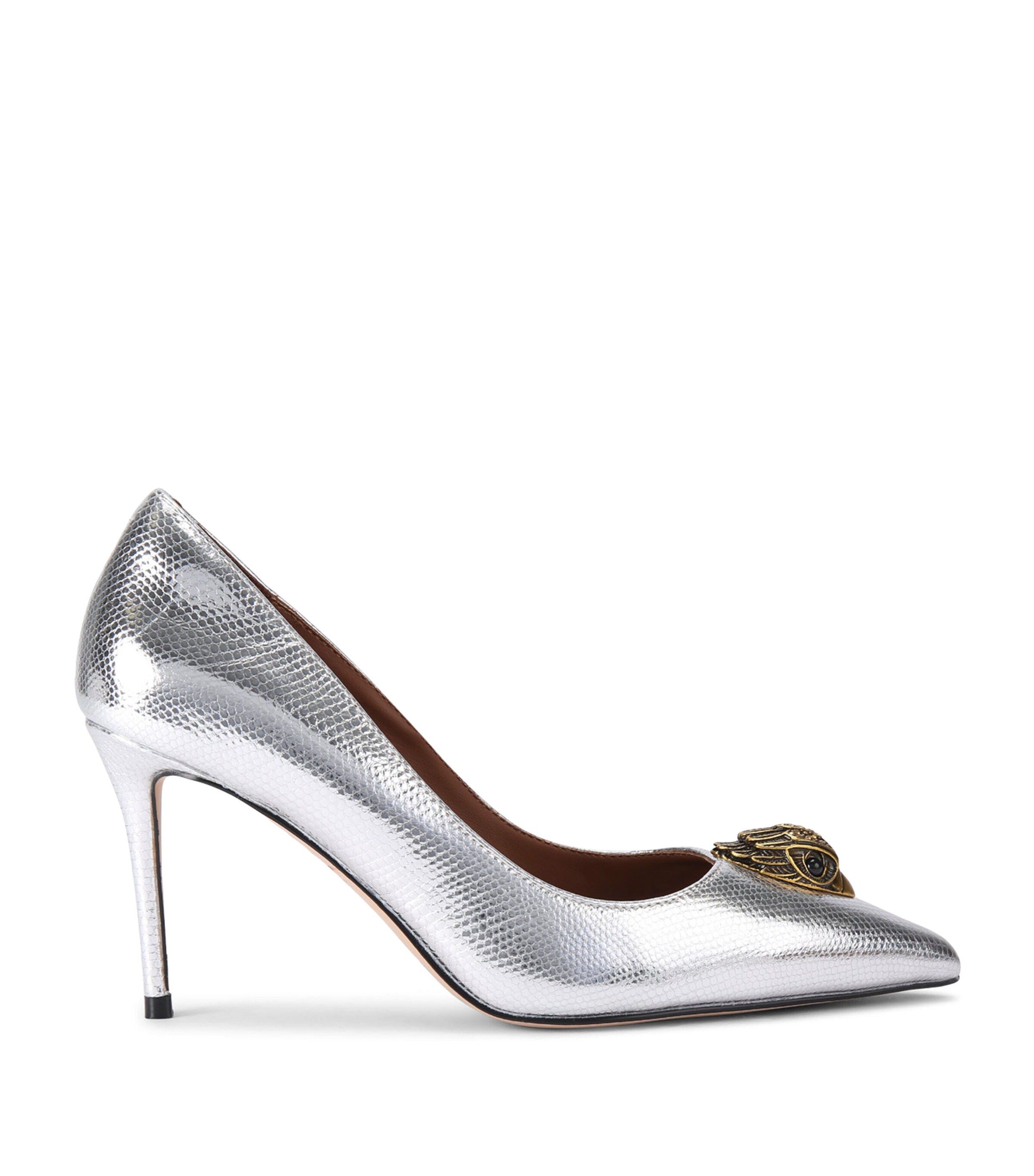 Leather Belgravia Eagle Pumps SILVER Image 1