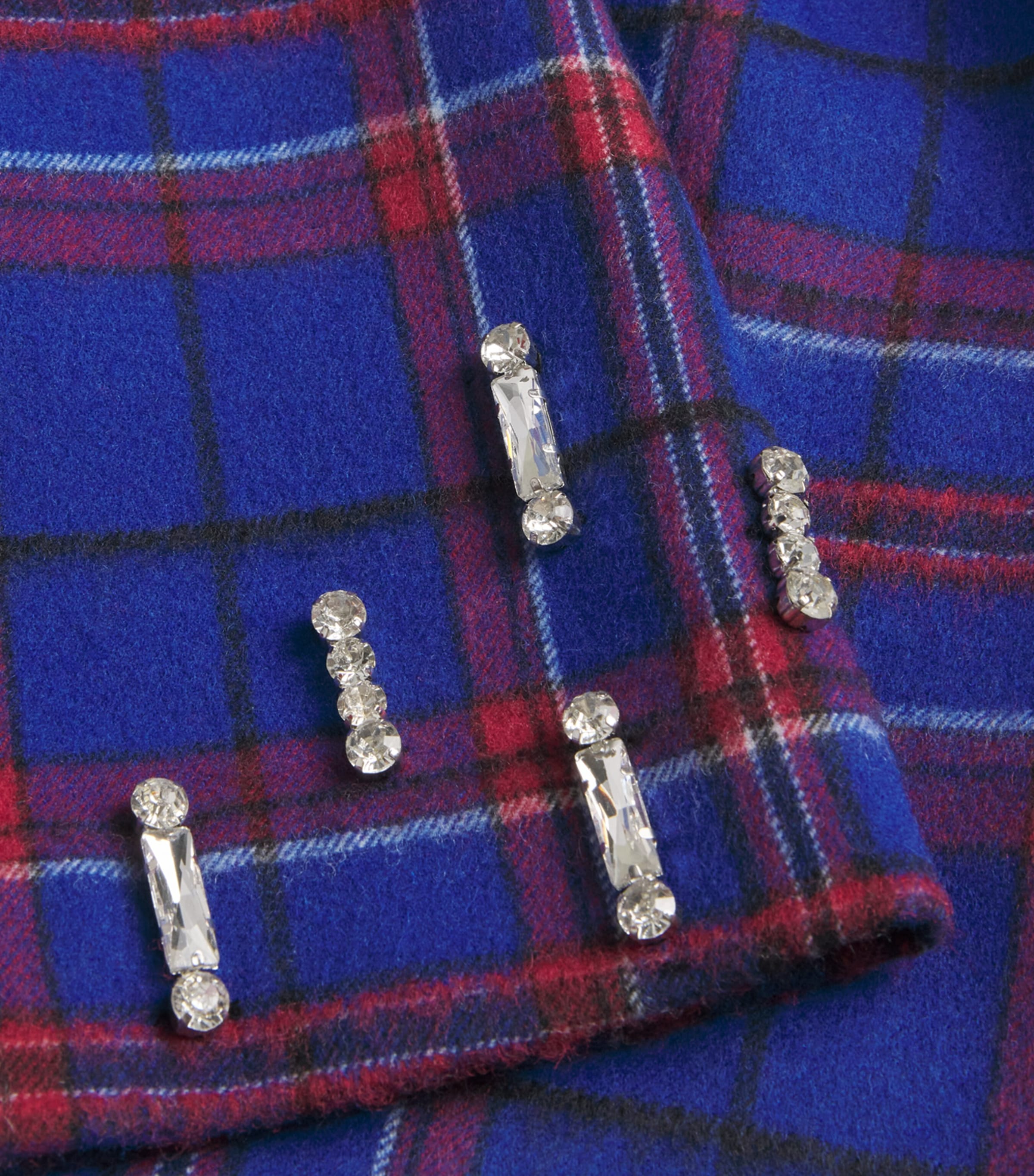 Wool-Blend Tartan Mini Skirt NAVY Image 5