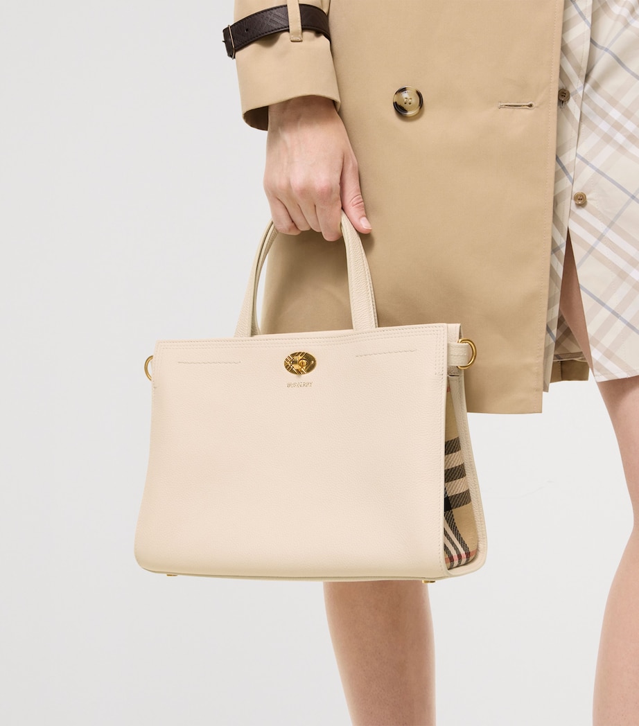 Burberry Small Leather Cotswolds Check Tote Bag Soap Image 3