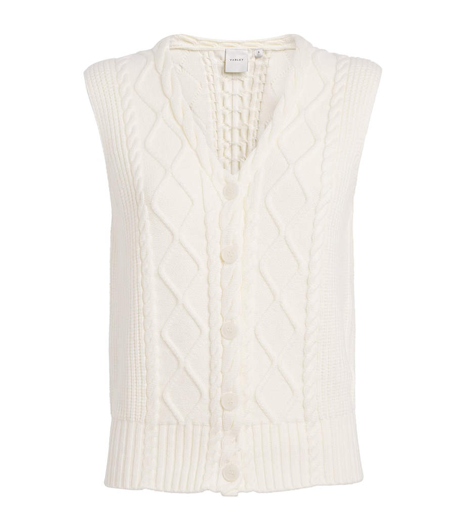 Varley Womens Cable-Knit Tatyana Vest Egret Image 1