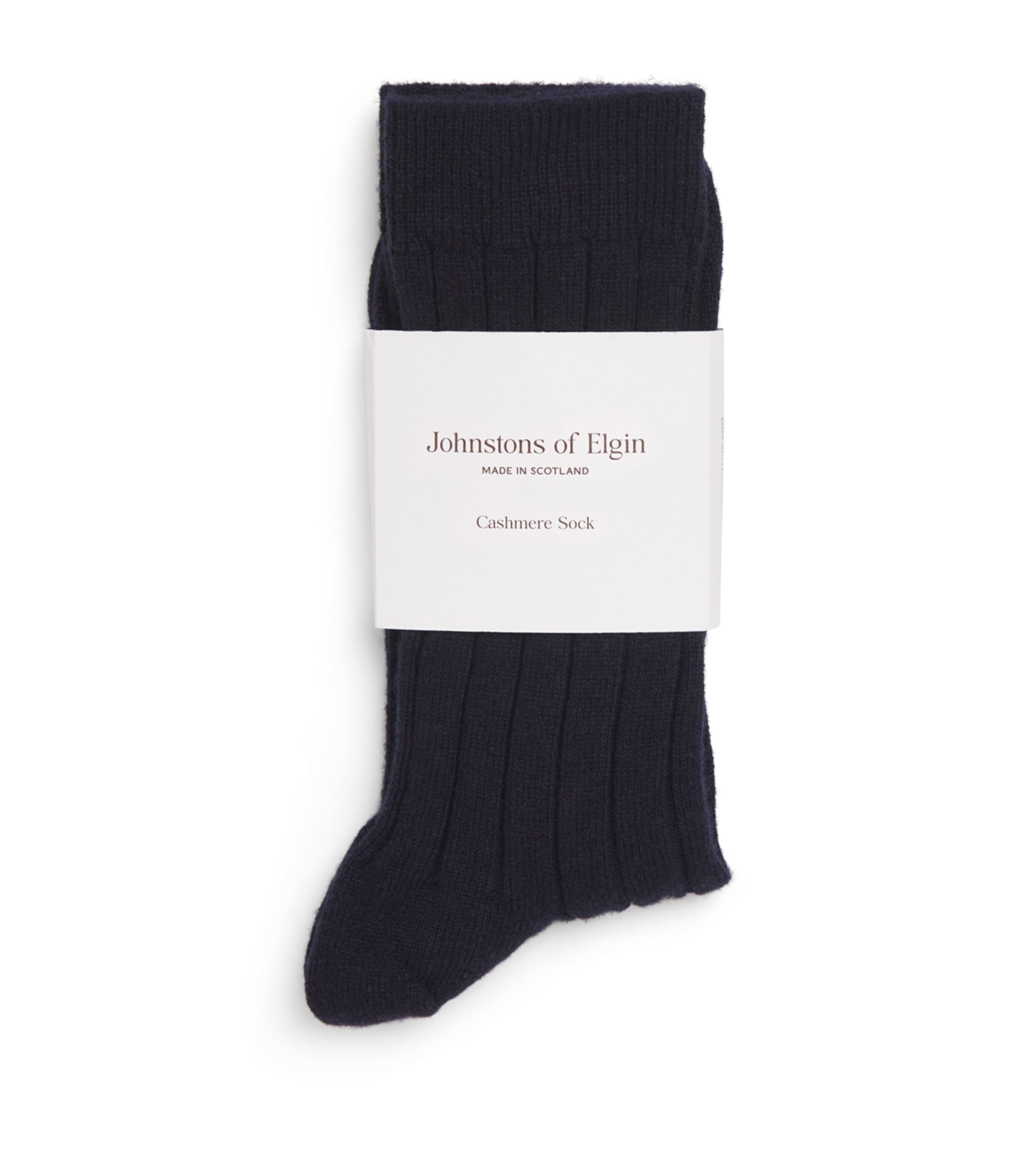 Shop Johnstons Of Elgin Cashmere-blend Ribbed Socks In Navy