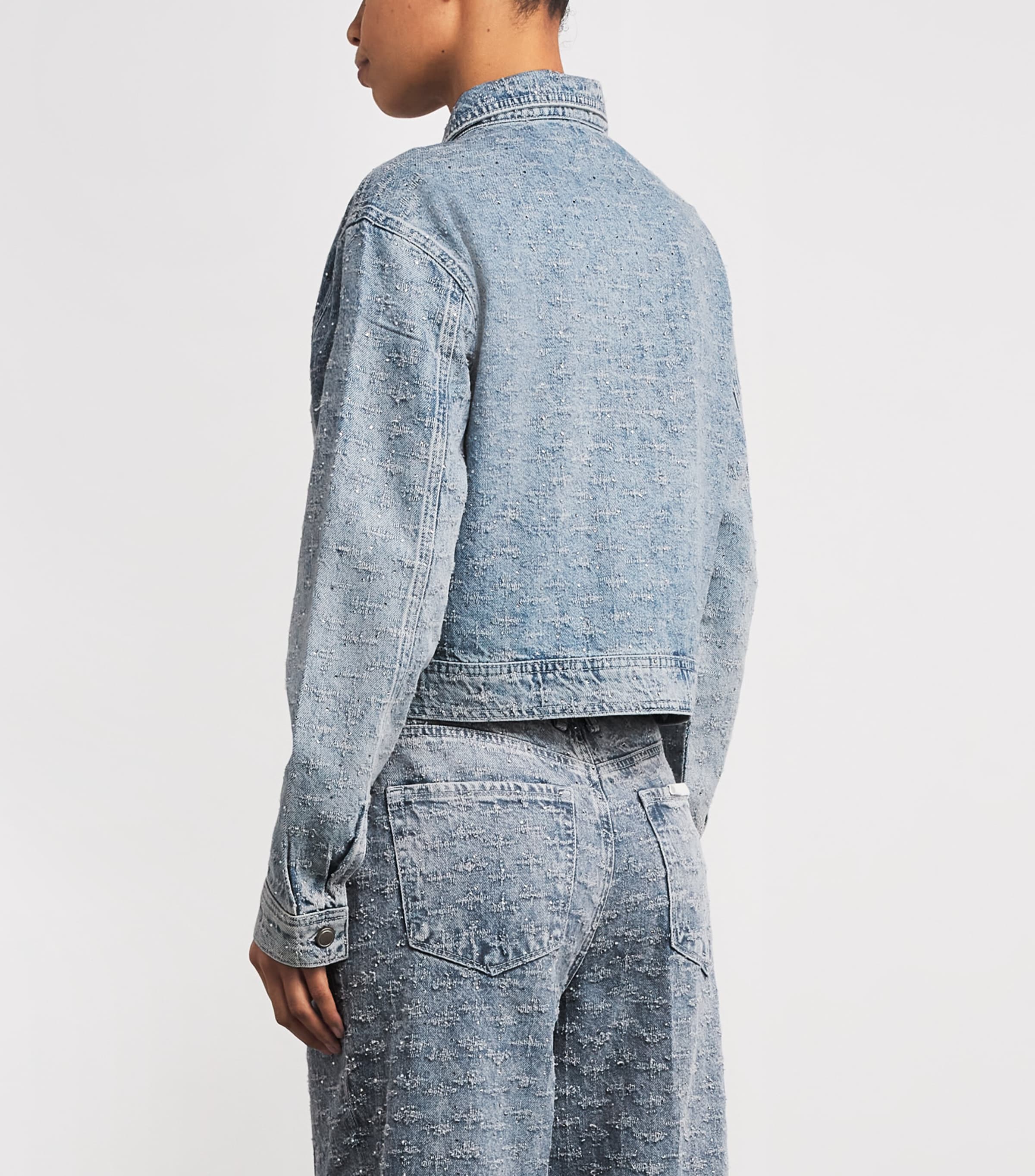 Crystal-Embellished Denim Jacket INDIGO1070 Image 4
