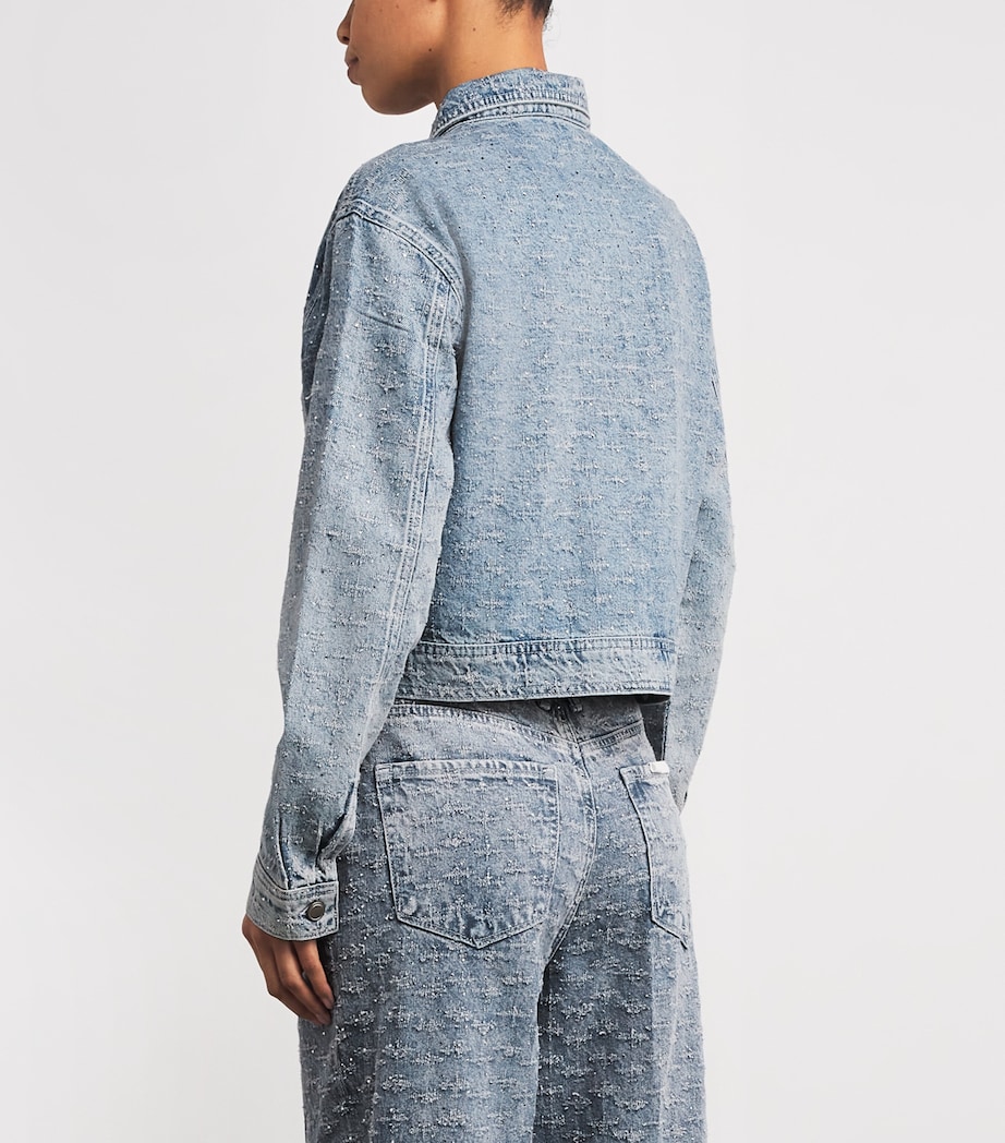Crystal-Embellished Denim Jacket INDIGO1070 Image 4