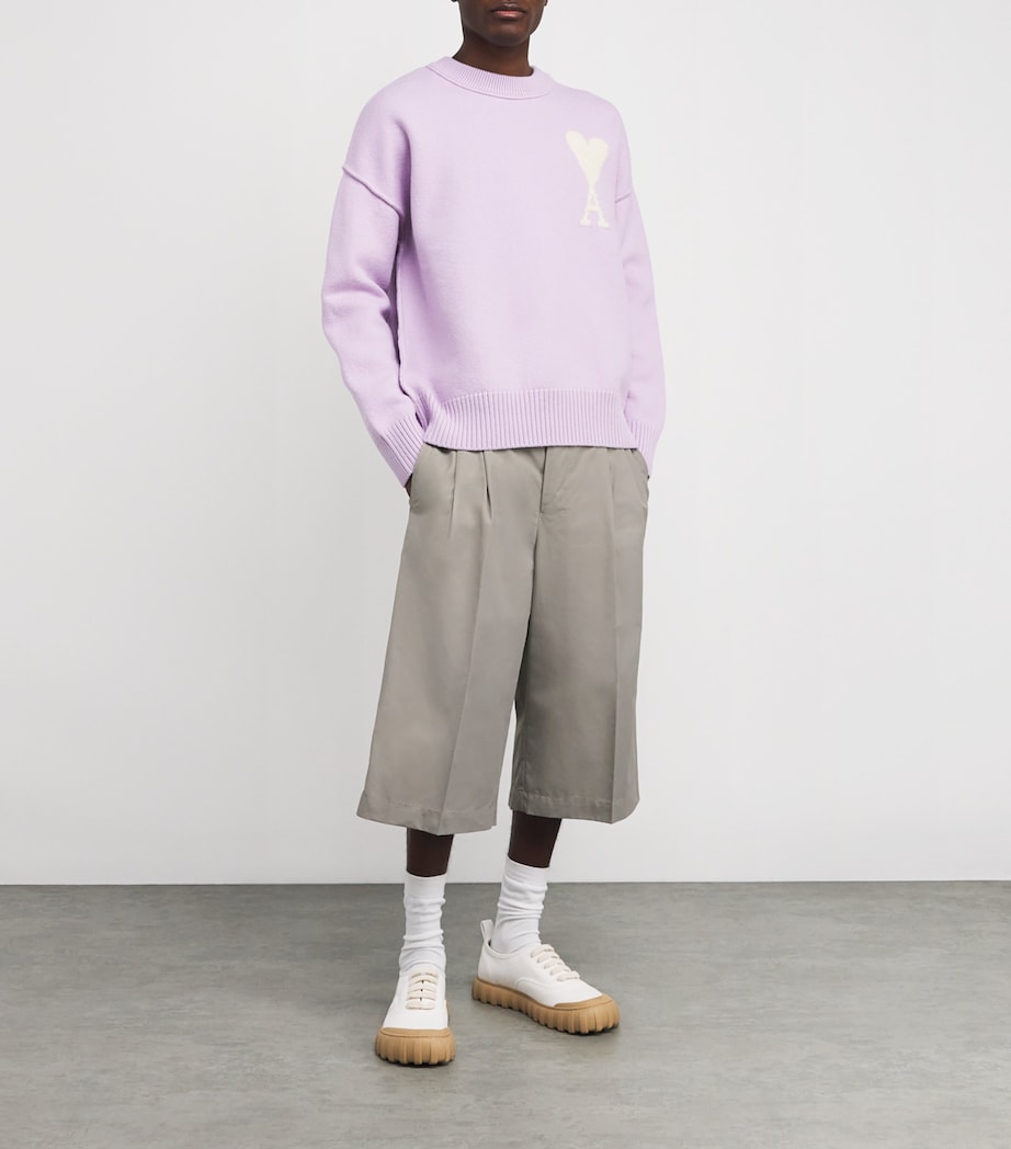 AMI Paris Mens Cotton-Blend Oversized Bermuda Shorts Image 2