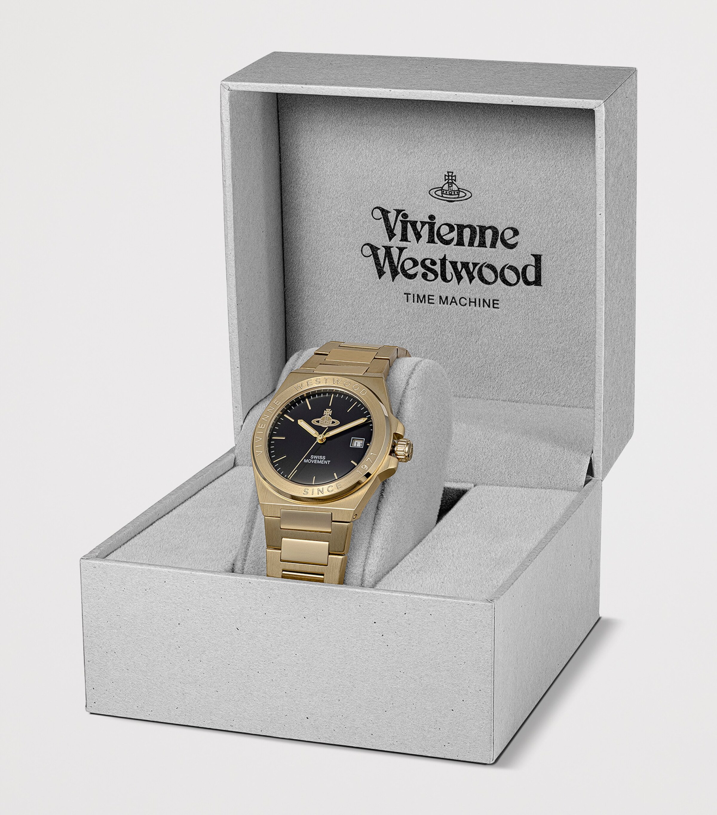 Vivienne Westwood Stainless Steel Hanwell Watch 37mm Blck Gld Image 6